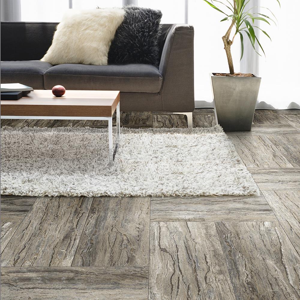 Congoleum DuraStone Stone Ledges Castle Rock Vinyl Tile Sample - Image 2