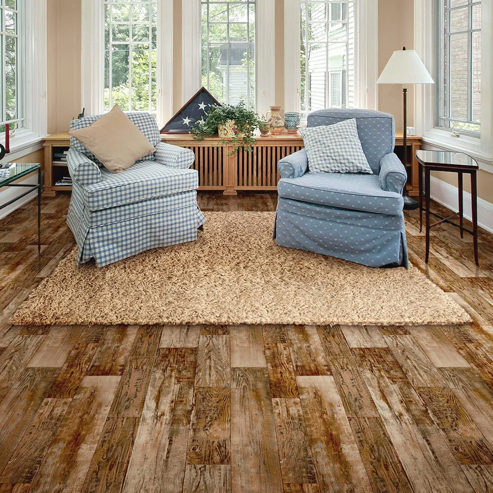 Congoleum Sample Airstep Evolution Colonial Harvest Moon Waterproof Wood-Look Glue-Down Sheet Vinyl, 13-mil Wear Layer - Image 2