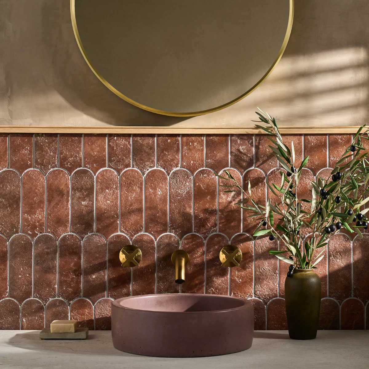 Corali Canyon Terracotta 3x9 Textured Matte Ceramic Tile by Lux Tile