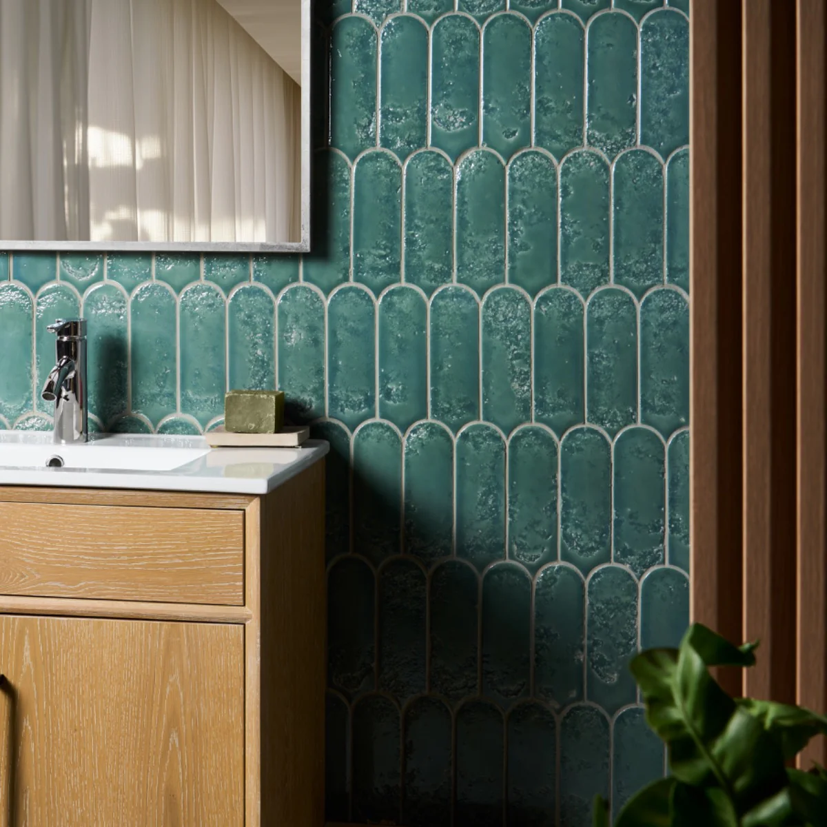 Corali Jade Green 3x9 Textured Glossy Ceramic Tile - Lux Tile - Image 5