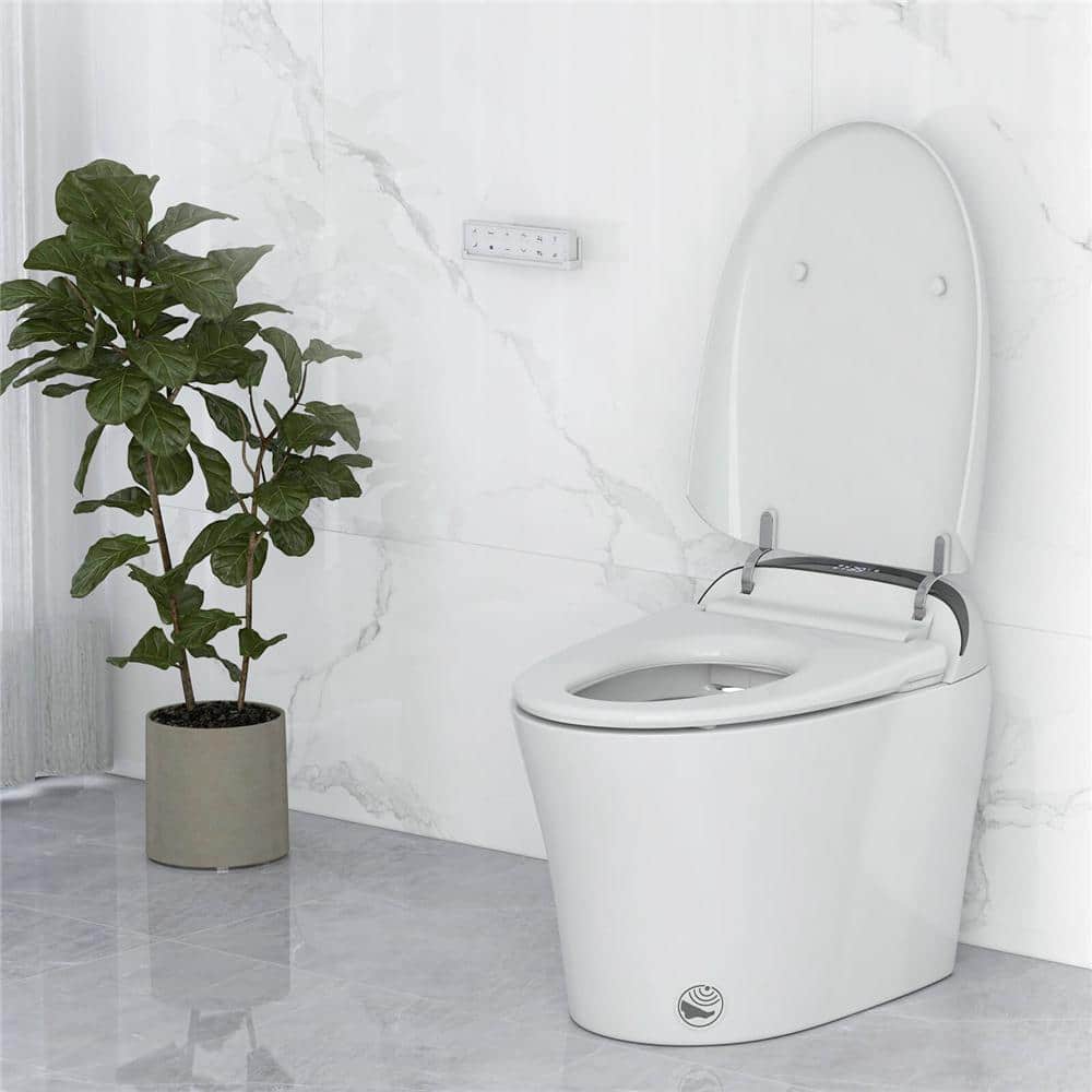 Costway 12 in. Wall Hung Smart Toilet with Heated Seat and Display in White - Image 2