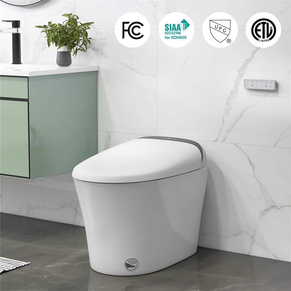 Costway 12 in. Wall Hung Smart Toilet with Heated Seat and Display in White - Image 6