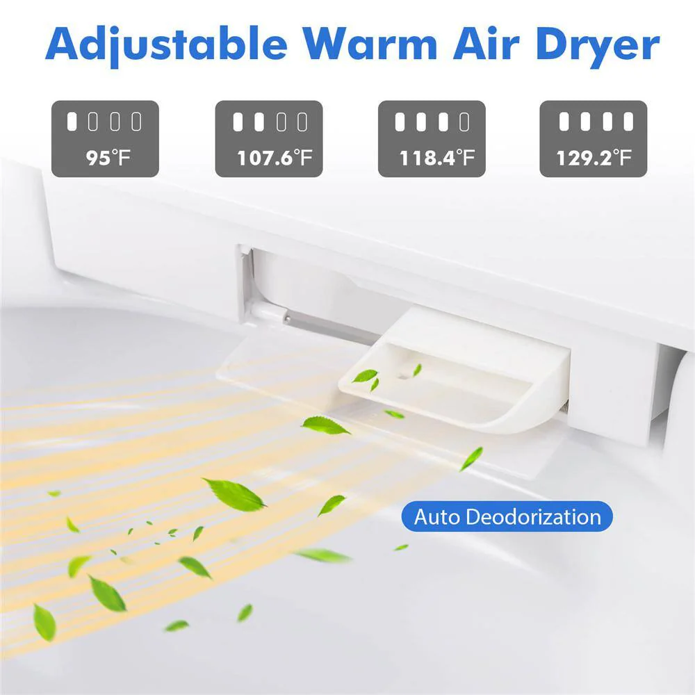 Costway 12 in. Wall Hung Smart Toilet with Heated Seat and Display in White - Image 8