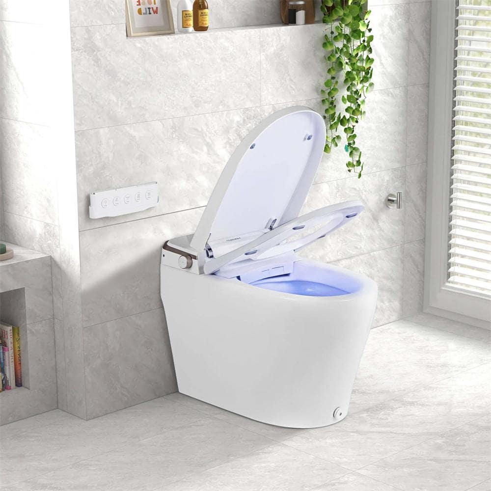 Costway Smart Elongated Bidet Toilet with 4-Level Heating & Auto Functions - Image 2
