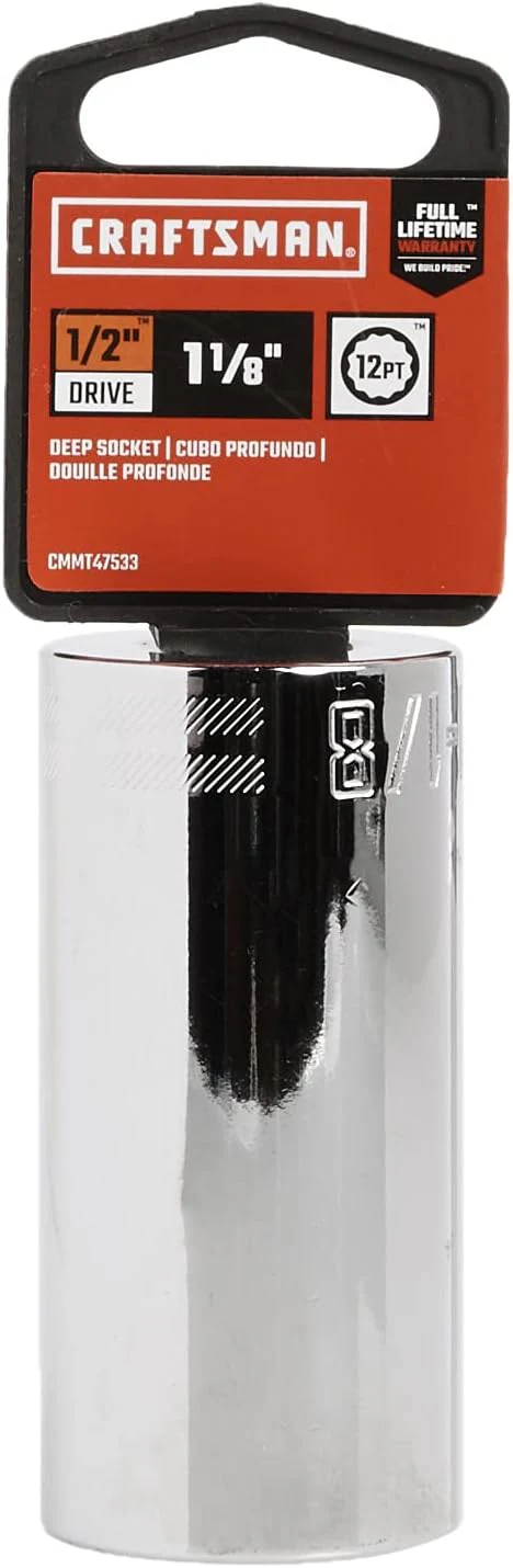 Craftsman 1-1/8 in. SAE 12-Point Deep Socket, 1/2 in. Drive (CMMT47533) - Image 2