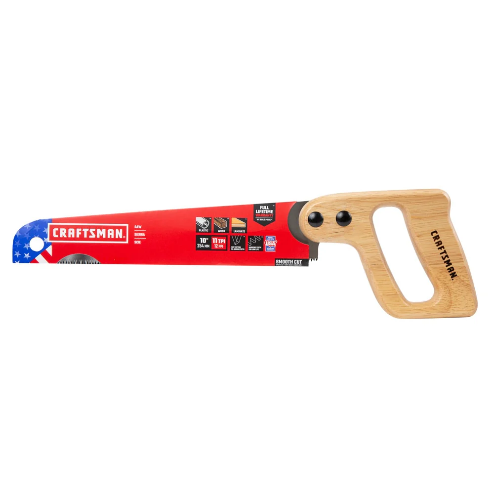 CRAFTSMAN 10-in Fine Finish Cut Hand Saw, 11 TPI Hardwood Handle - Image 5