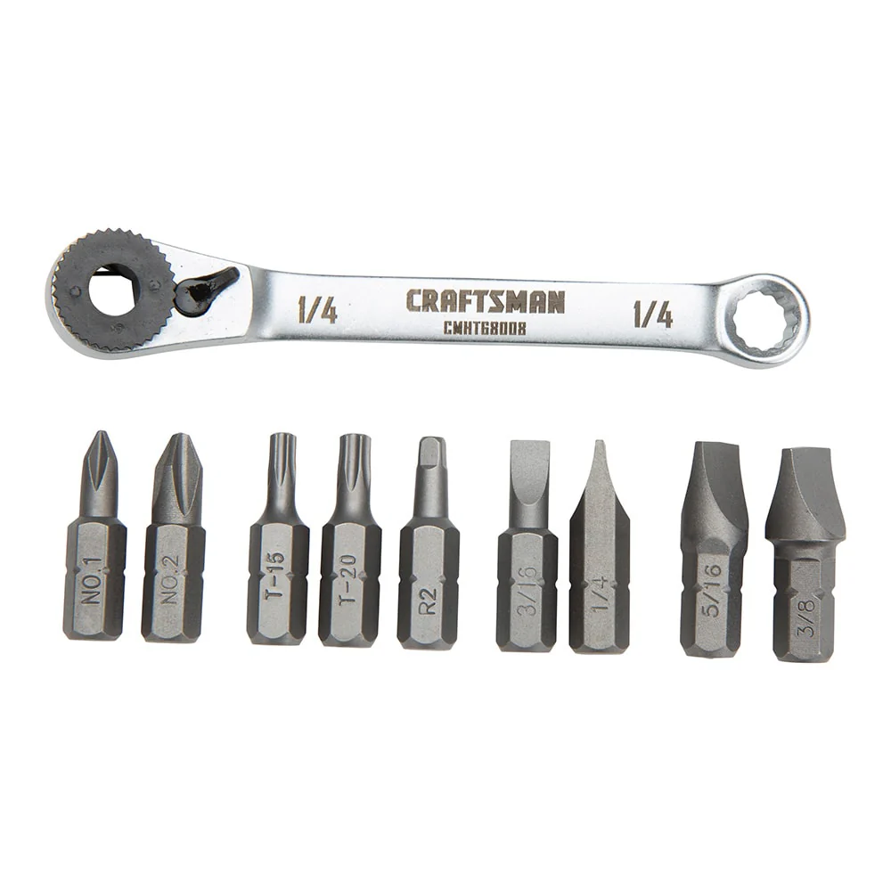 CRAFTSMAN 10-Piece Steel Handle Ratcheting Multi-Bit Screwdriver Set