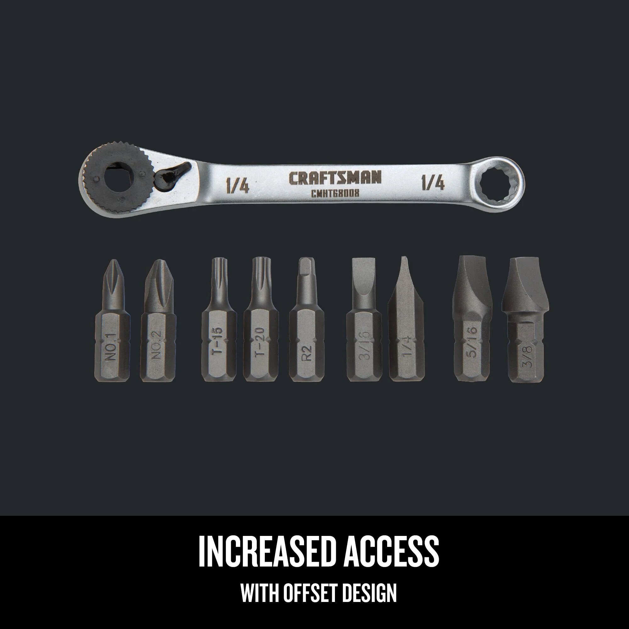 CRAFTSMAN 10-Piece Steel Handle Ratcheting Multi-Bit Screwdriver Set - Image 4