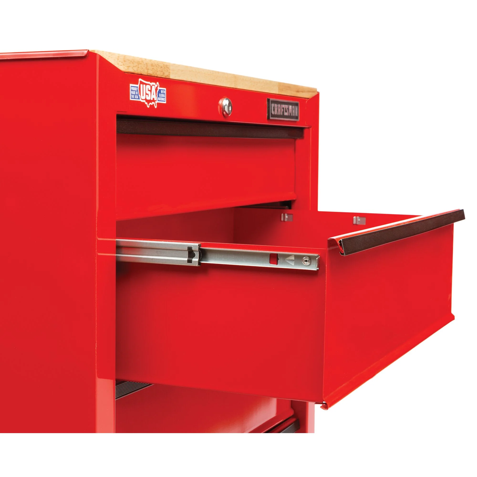 CRAFTSMAN 1000 Series 26.2-in L x 32.5-in H 4-Drawer Rolling Red Wood Work Bench - Image 3
