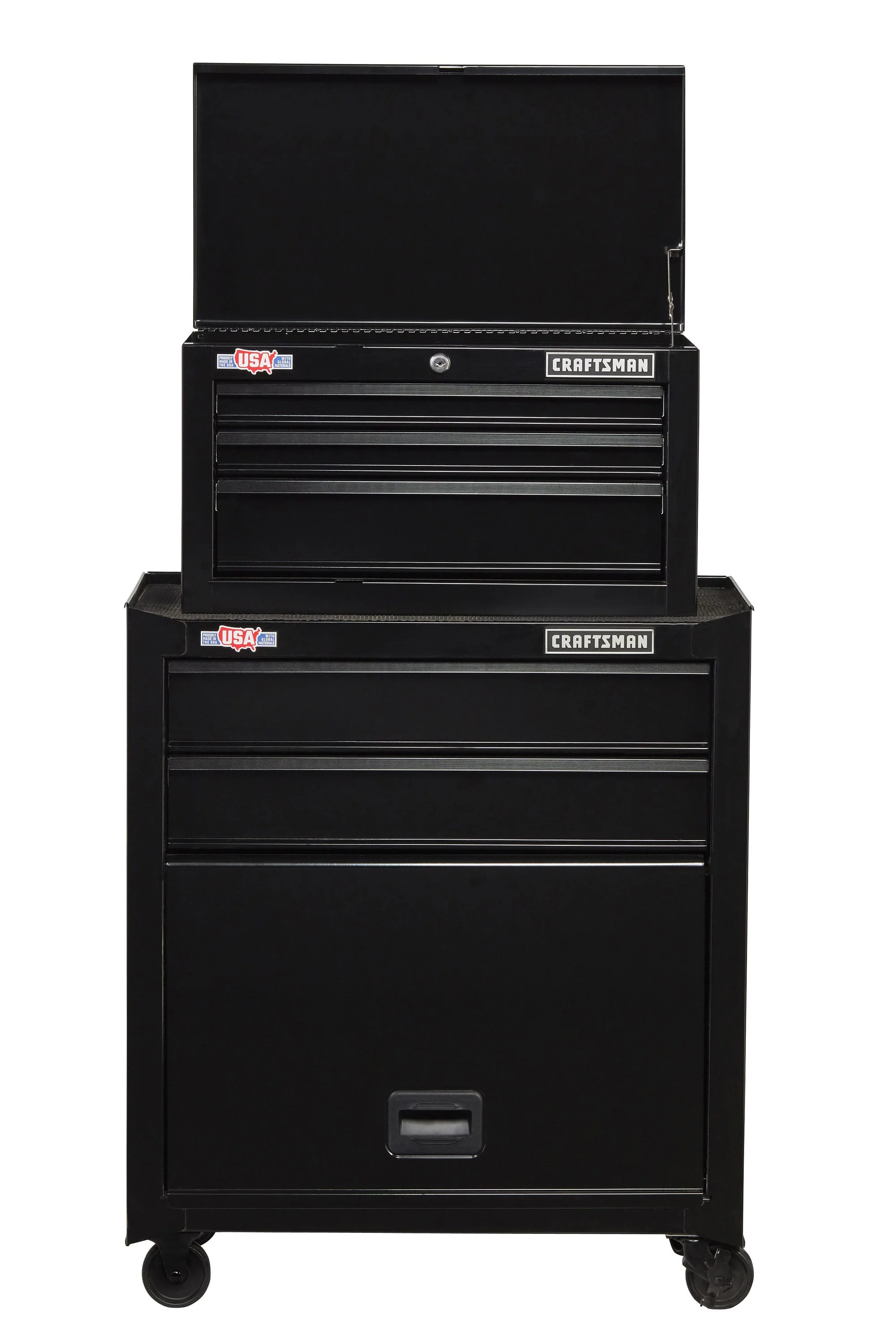 CRAFTSMAN 1000 Series 26.5-in W x 44.25-in H 5-Drawer Ball-Bearing Steel Tool Chest Combo, Black - Image 2