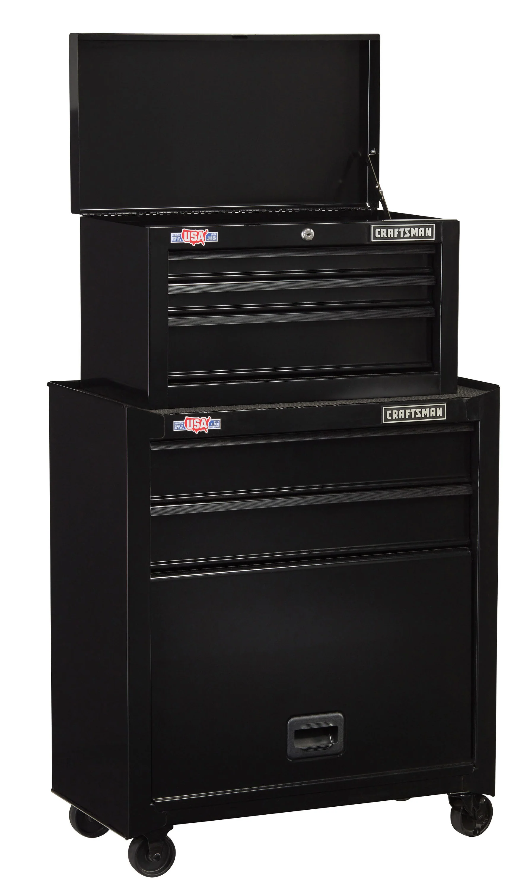 CRAFTSMAN 1000 Series 26.5-in W x 44.25-in H 5-Drawer Ball-Bearing Steel Tool Chest Combo, Black - Image 3