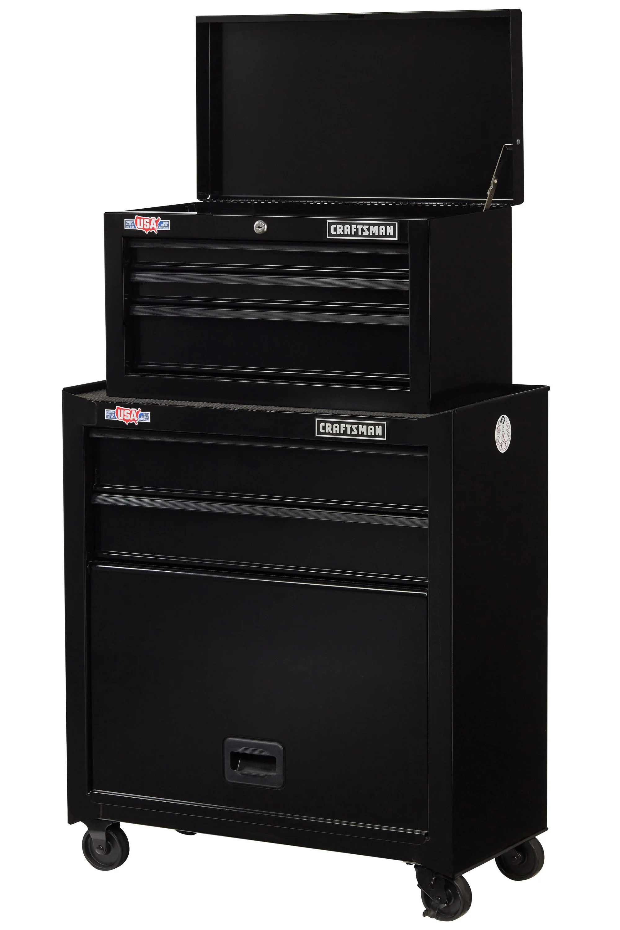 CRAFTSMAN 1000 Series 26.5-in W x 44.25-in H 5-Drawer Ball-Bearing Steel Tool Chest Combo, Black - Image 4