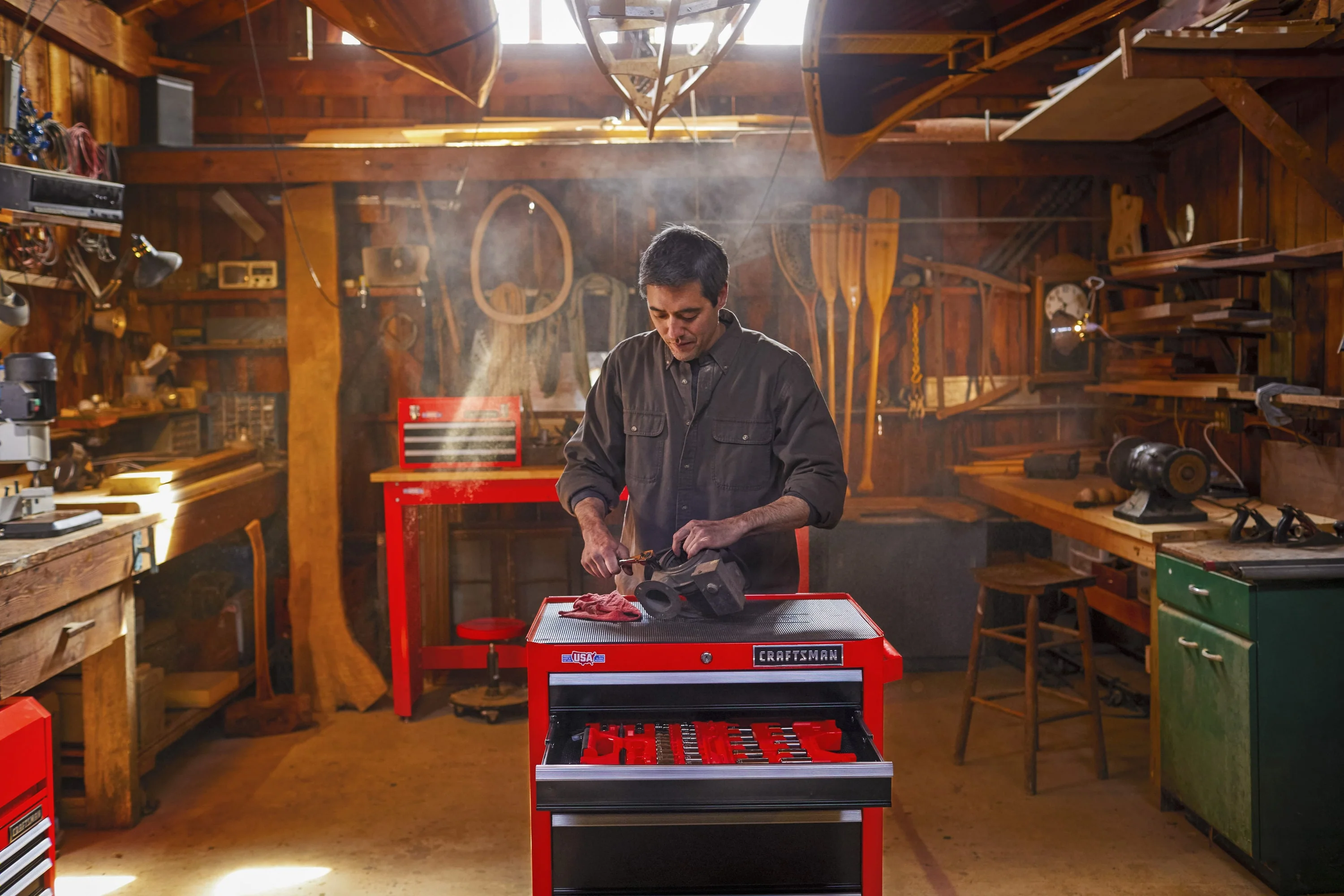 CRAFTSMAN 1000 Series 26.5-in W x 44.25-in H 5-Drawer Ball-Bearing Steel Tool Chest Combo, Black - Image 7