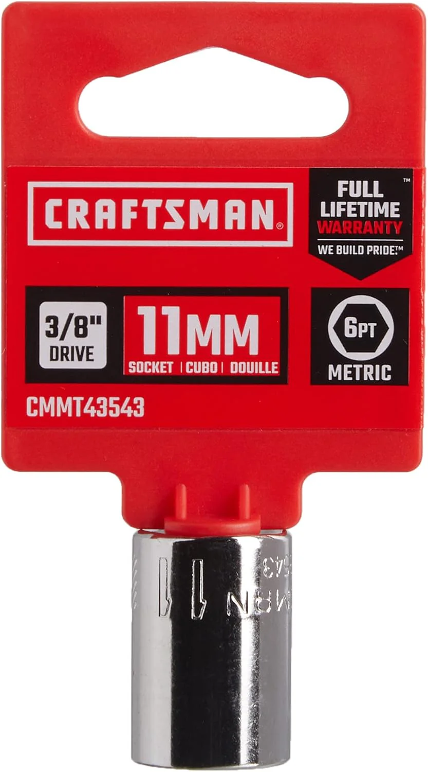 Craftsman 11 mm Metric 6-Point Shallow Socket, 3/8 in. Drive (CMMT43543) - Image 2