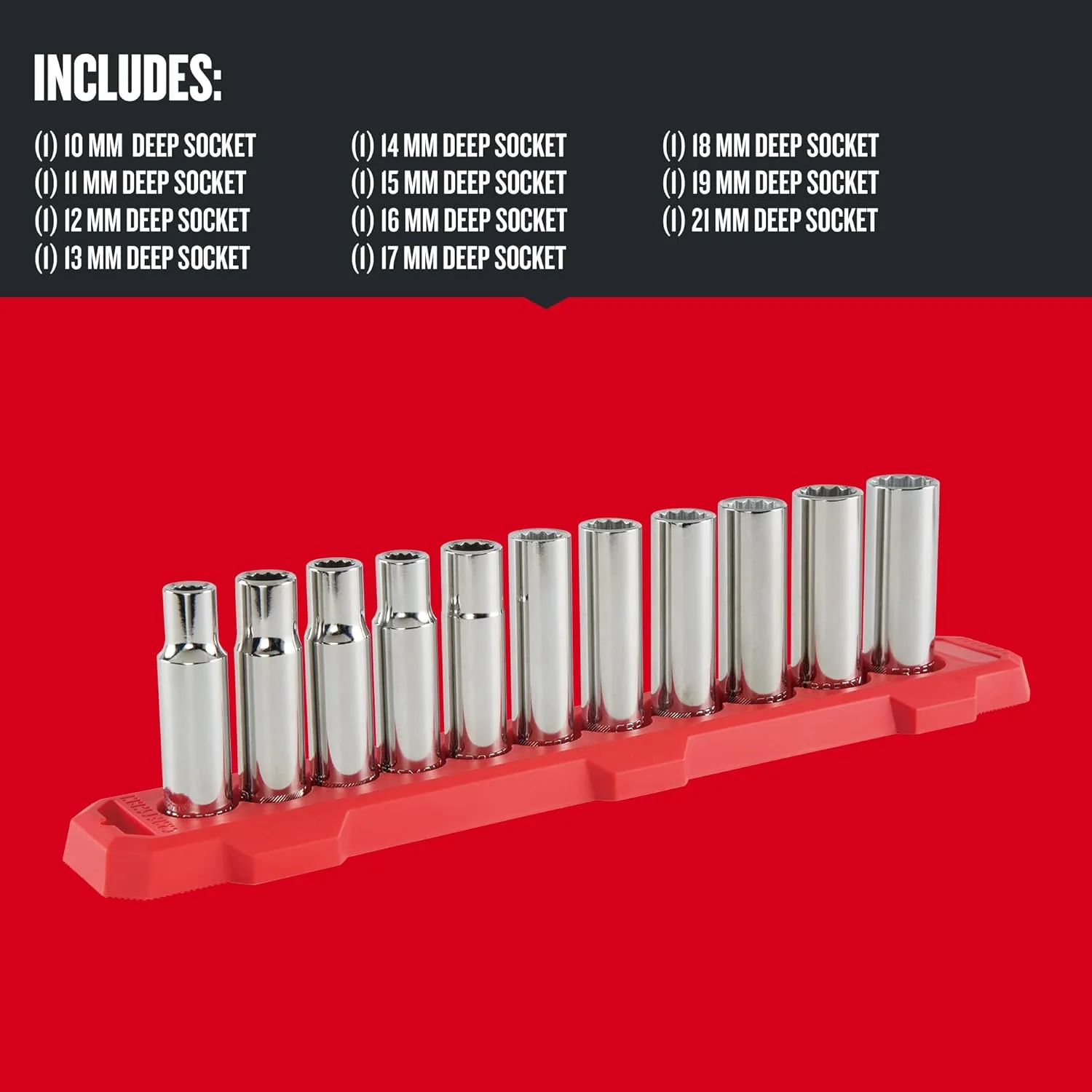 CRAFTSMAN 11-Piece Metric 1/2-in Drive 12-Point Deep Socket Set - Image 2