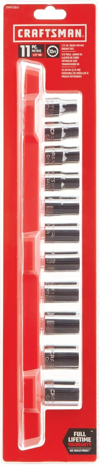 CRAFTSMAN 11-Piece Metric 1/2-in Drive 12-Point Shallow Socket Set - Image 7