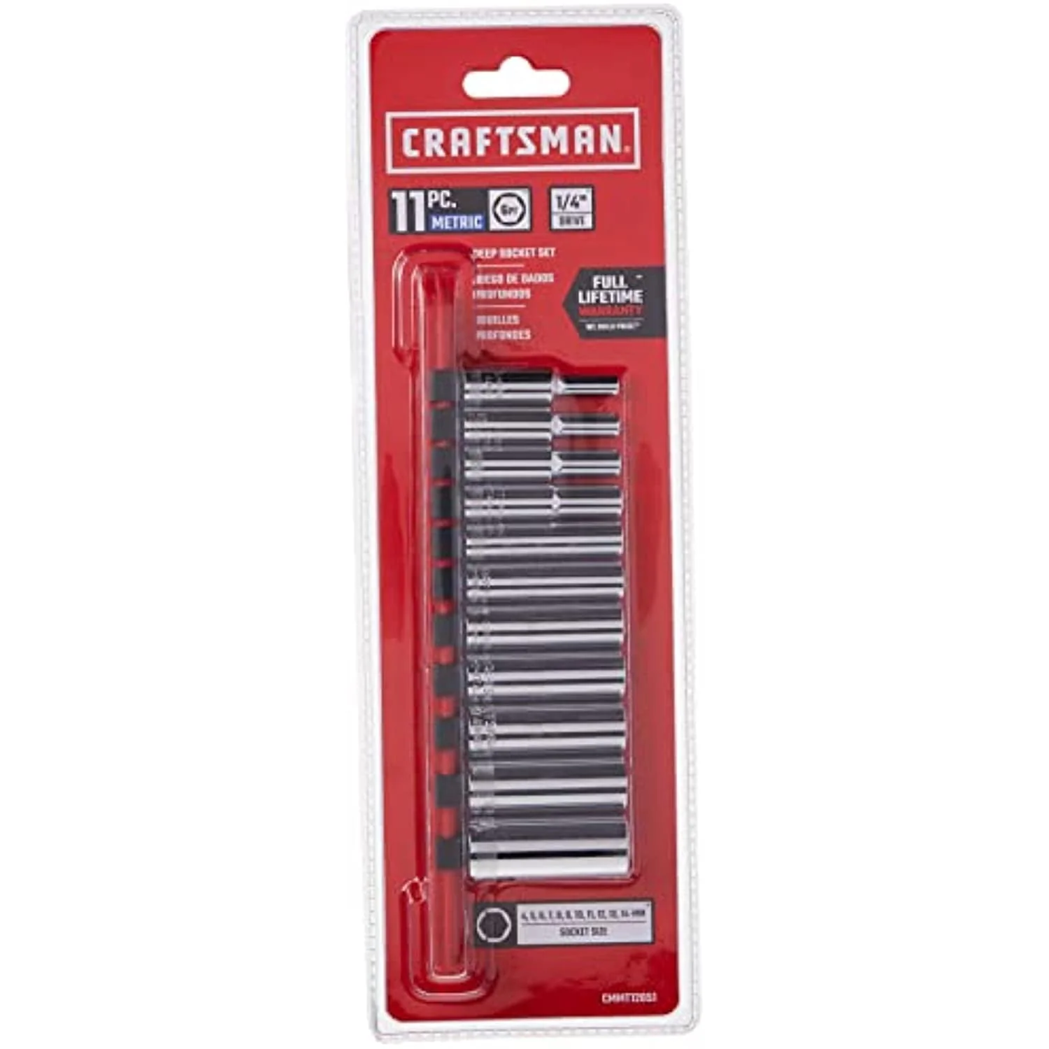 CRAFTSMAN 11-Piece Metric 1/4-in Drive 6-Point Deep Socket Set - Image 3