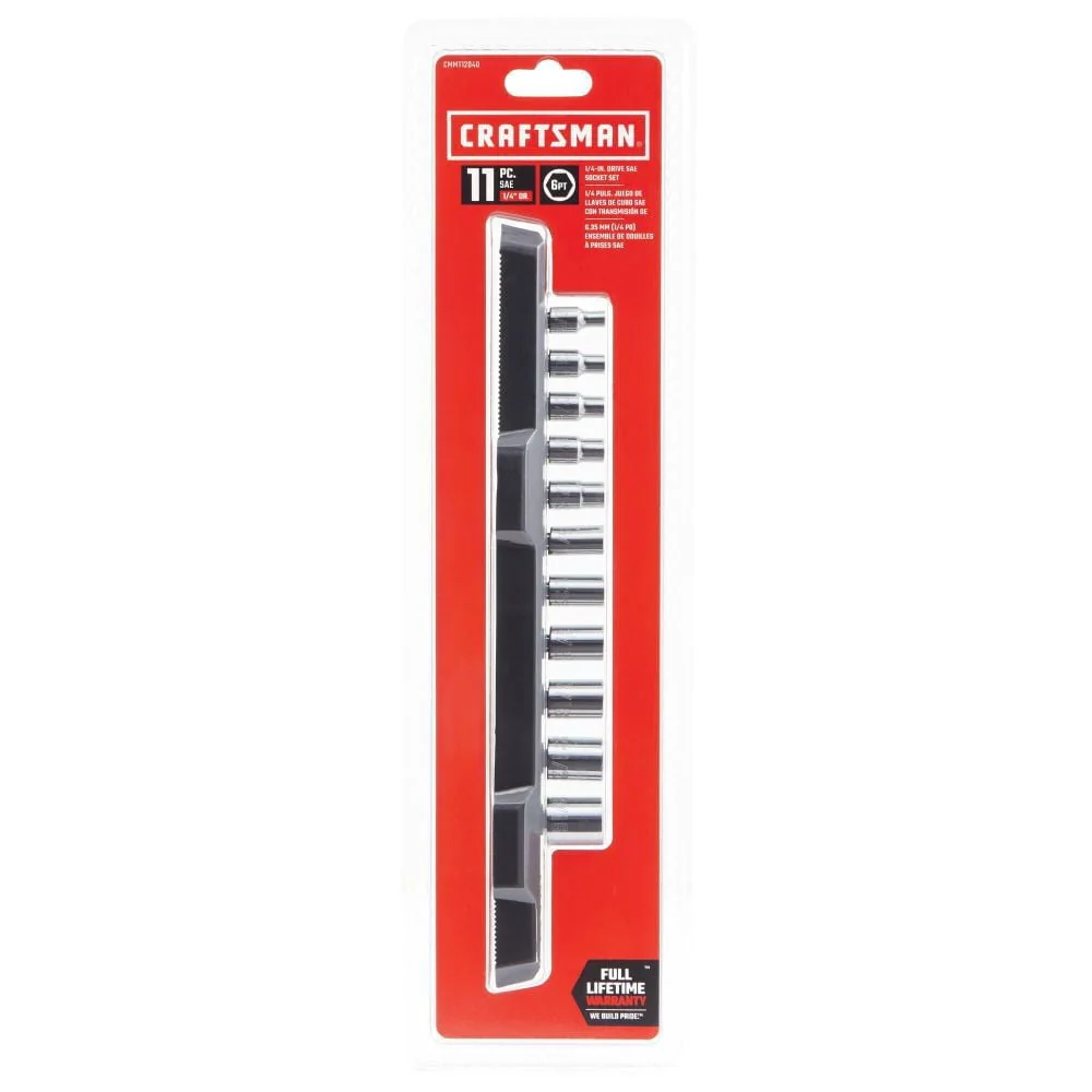 CRAFTSMAN 11-Piece Standard (SAE) 1/4-in Drive 6-Point Shallow Socket Set - Image 6
