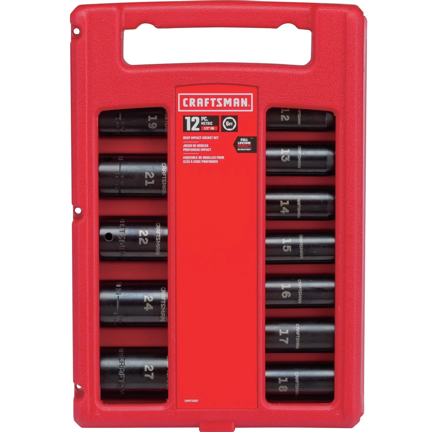 Craftsman 12 pc Metric Deep Impact Socket Set - 1/2 in. Drive, 6 Point - Image 3