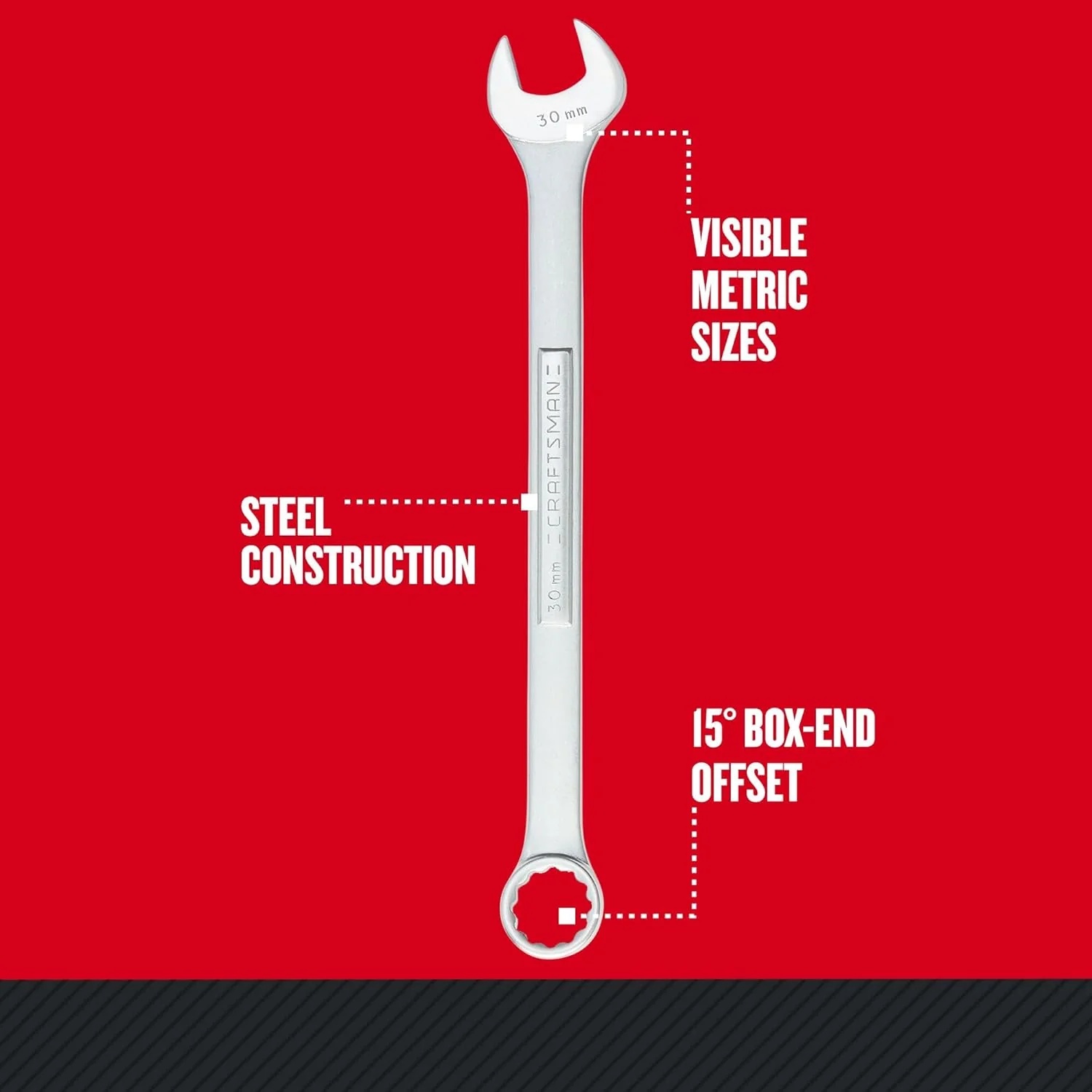 Craftsman 12-Point Metric Jumbo Combination Wrench Set, 5-Piece (CMMT12055) - Image 3