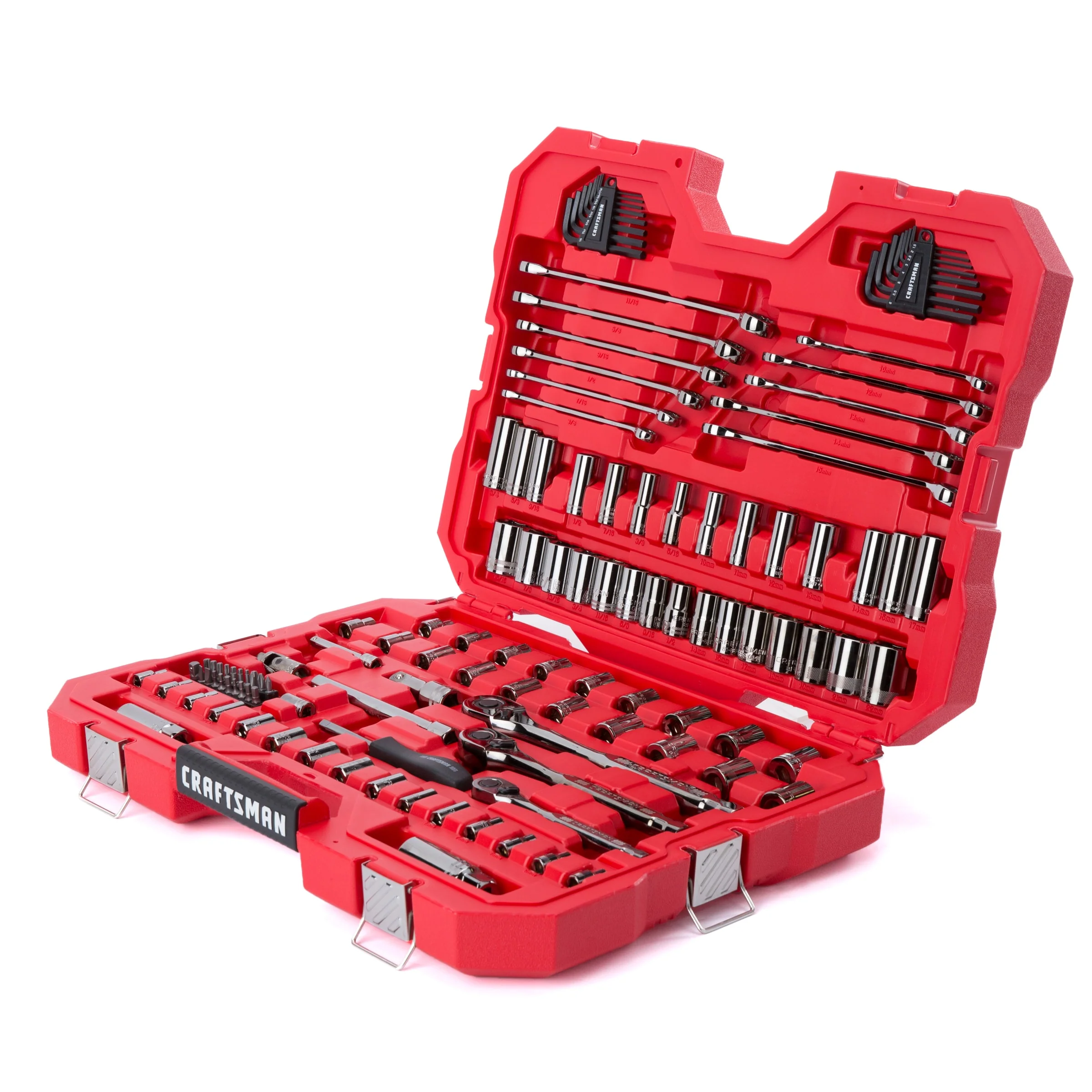 CRAFTSMAN 121-Piece Standard (SAE) and Metric Combination Gunmetal Chrome Mechanics Tool Set with Hard Case - Image 2
