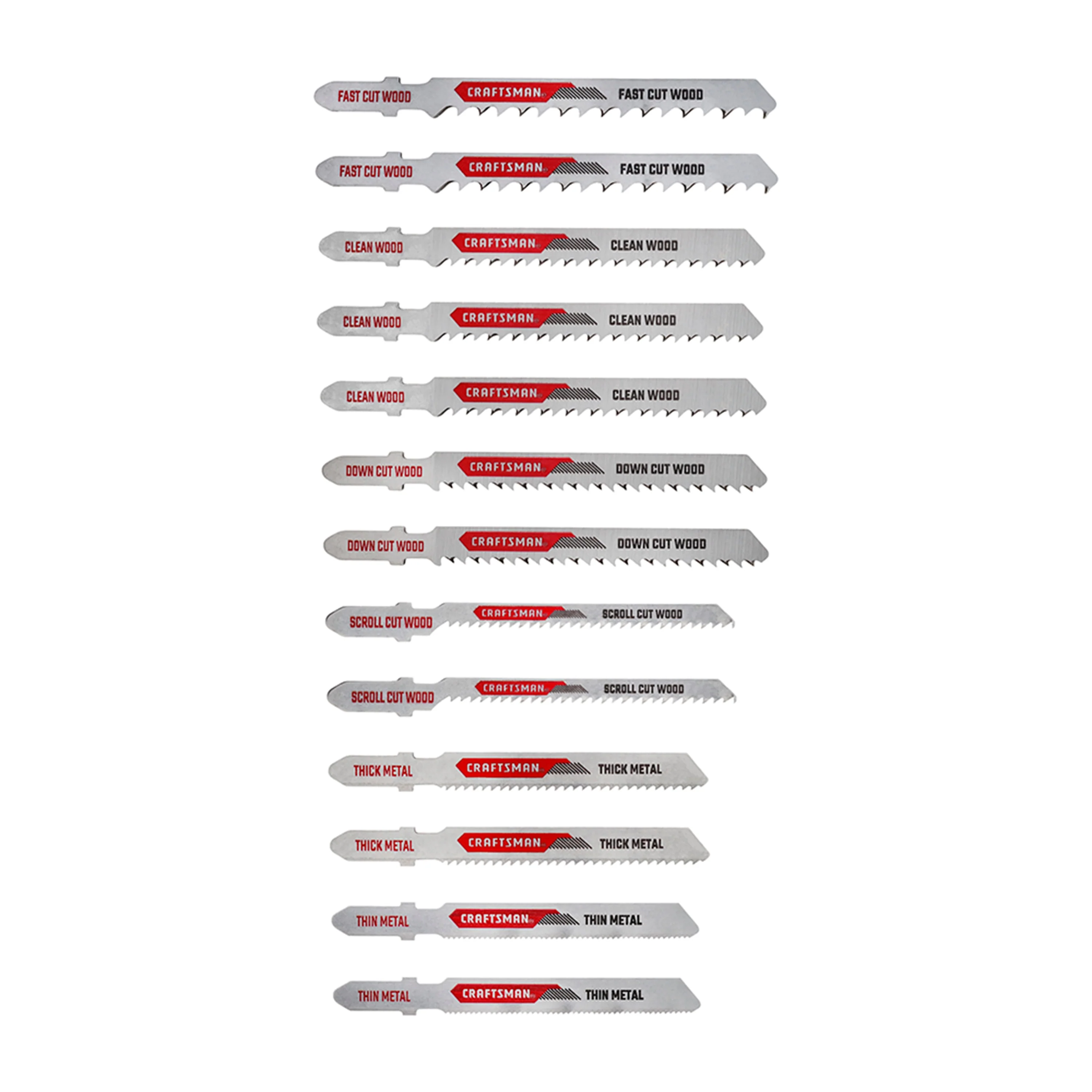 CRAFTSMAN 13-Pack T‑Shank High‑Carbon Steel Jigsaw Blade Set
