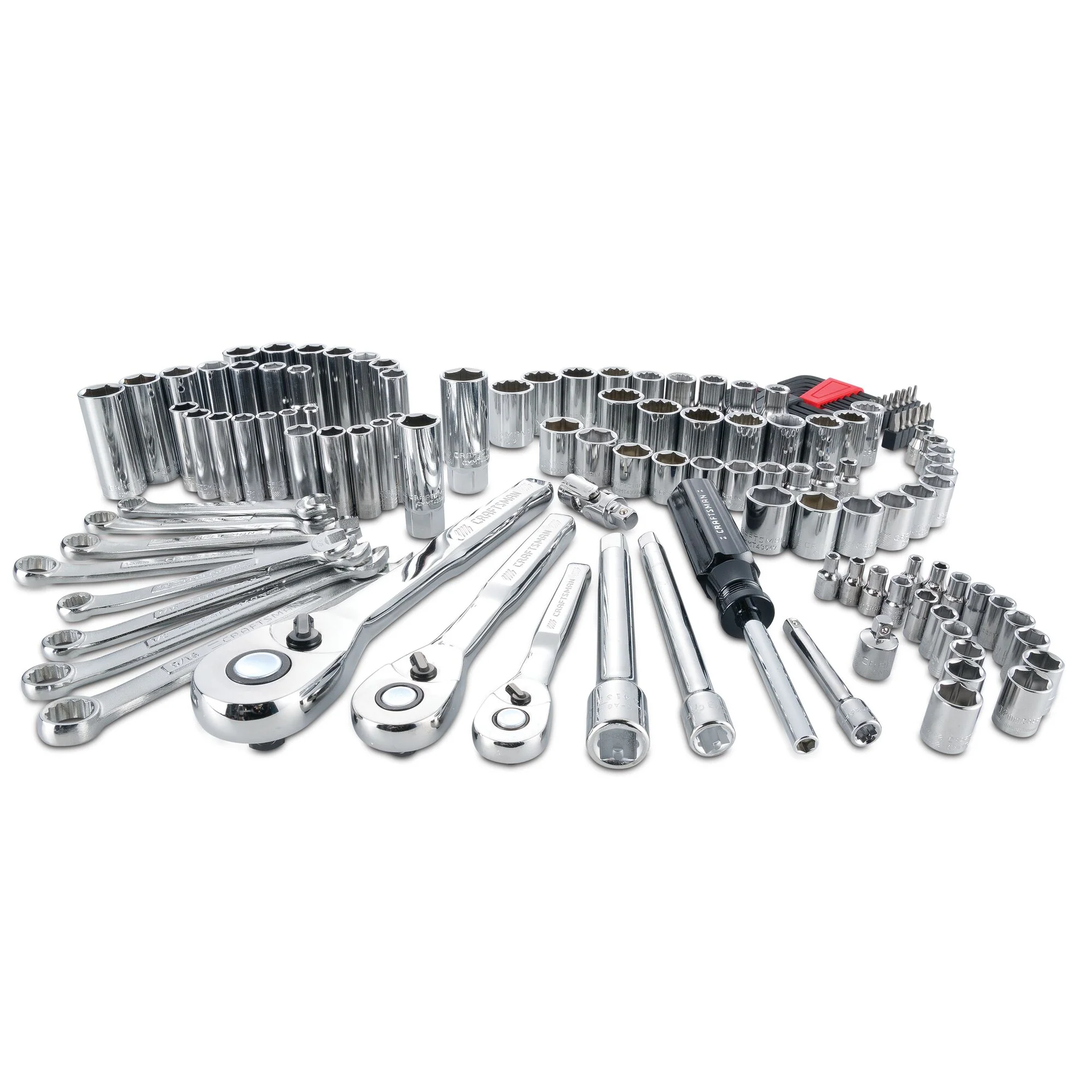CRAFTSMAN 135-Piece Standard (SAE) and Metric Combination Polished Chrome Mechanics Tool Set