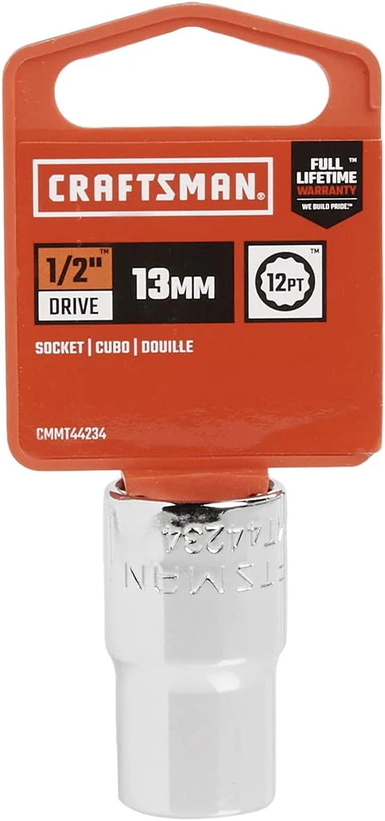 Craftsman 13mm 12-Point Shallow Socket, 1/2-Inch Drive – Durable Alloy Steel - Image 2