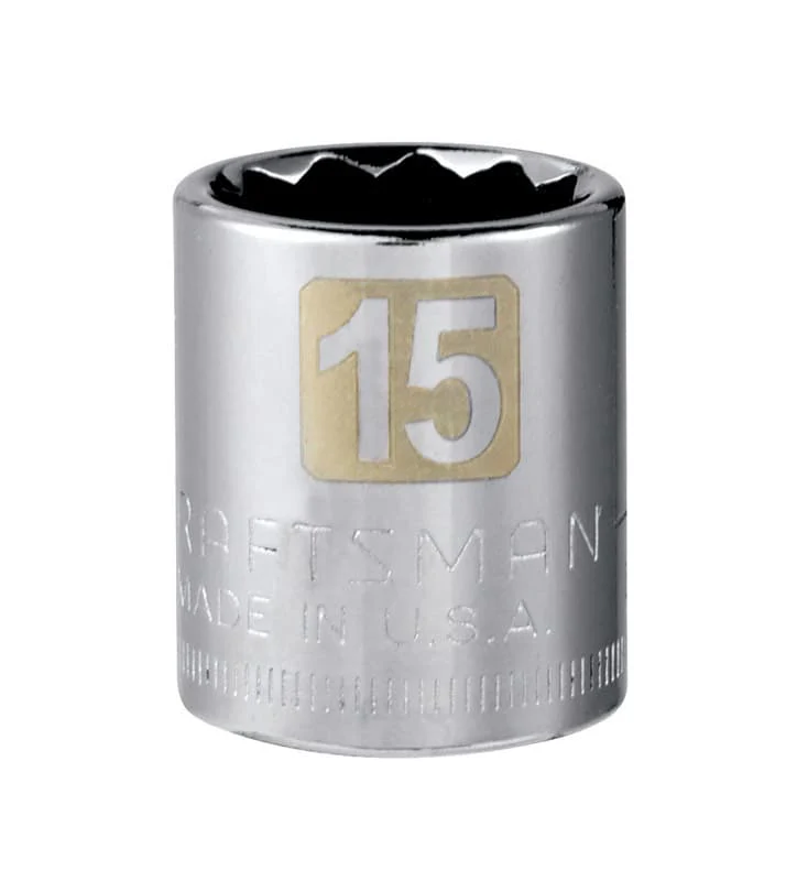Craftsman 15 mm Metric 12 Point Standard Socket, 3/8 in. Drive