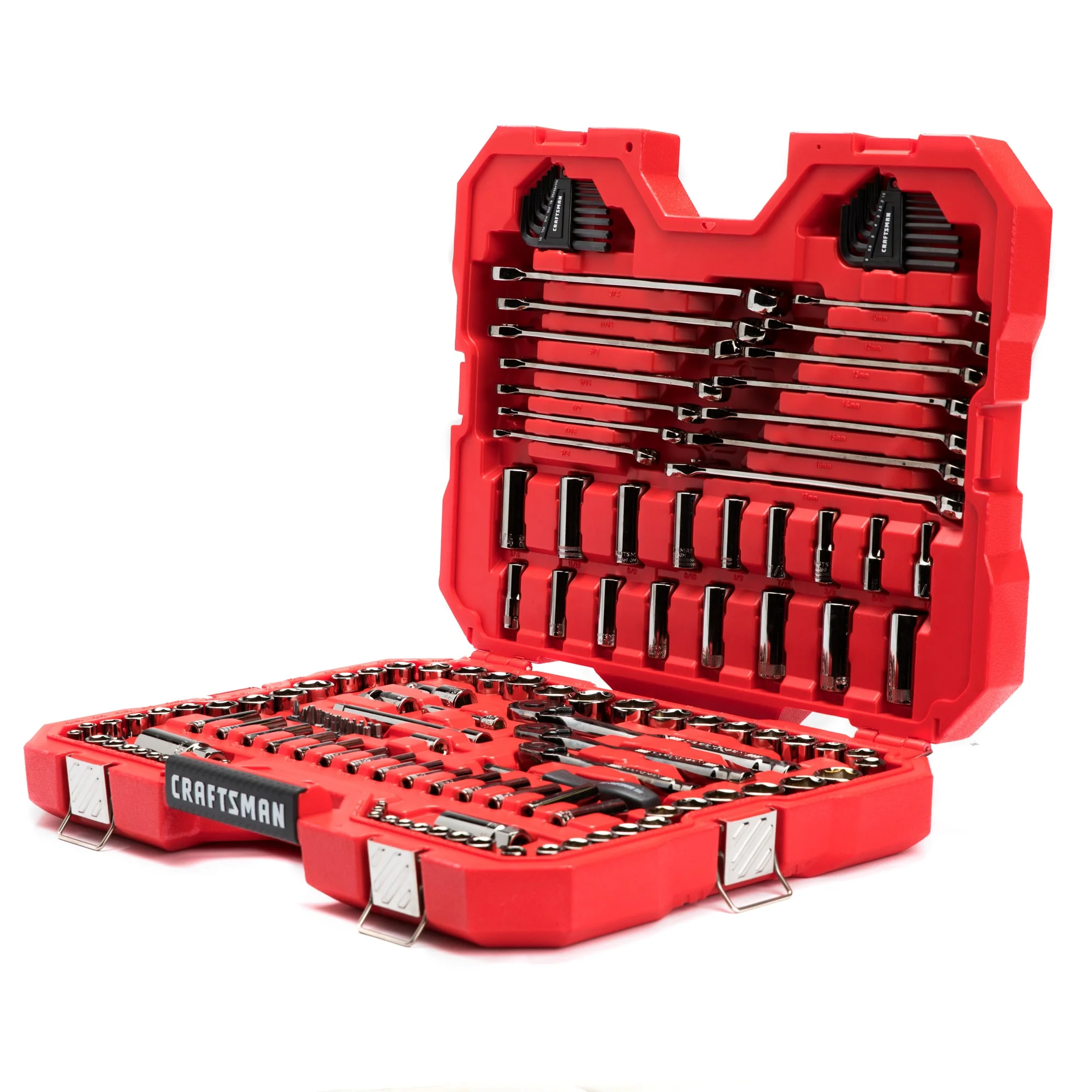 CRAFTSMAN 150-Piece Standard (SAE) and Metric Gunmetal Chrome Mechanics Tool Set with Hard Case, 1/4-in, 3/8-in, 1/2-in Drive - Image 2