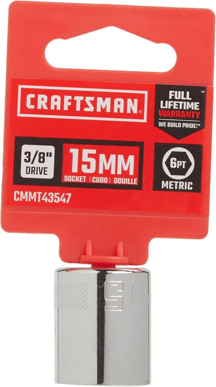 Craftsman 15mm Metric 6-Point Shallow Socket, 3/8-inch Drive - Image 4