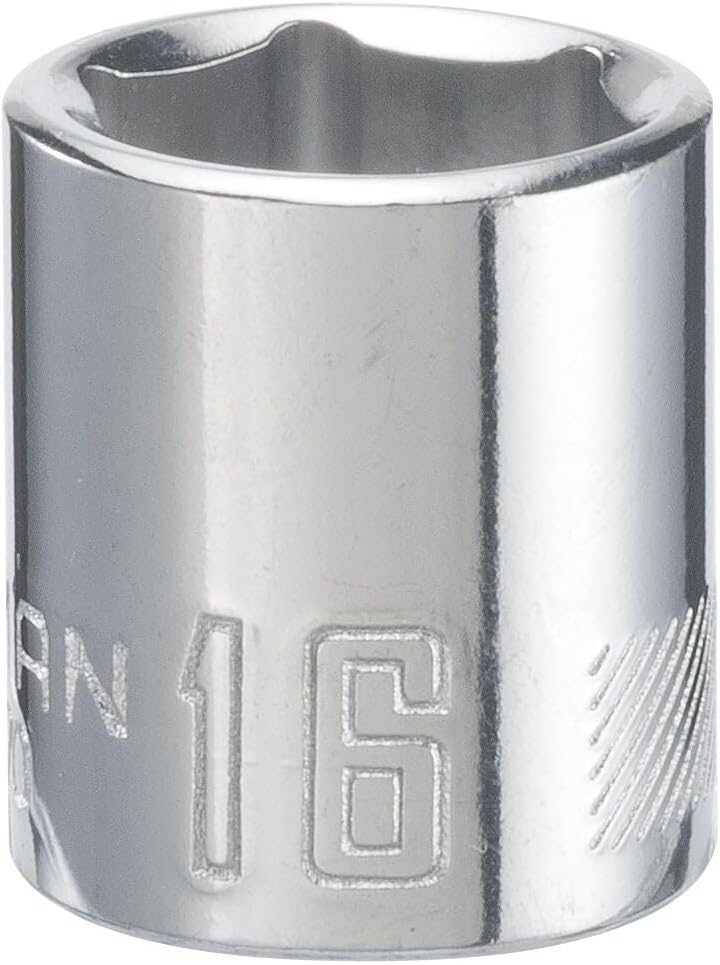 Craftsman 16 mm Metric 6-Point Shallow Socket, 3/8-Inch Drive – Full Polish Chrome