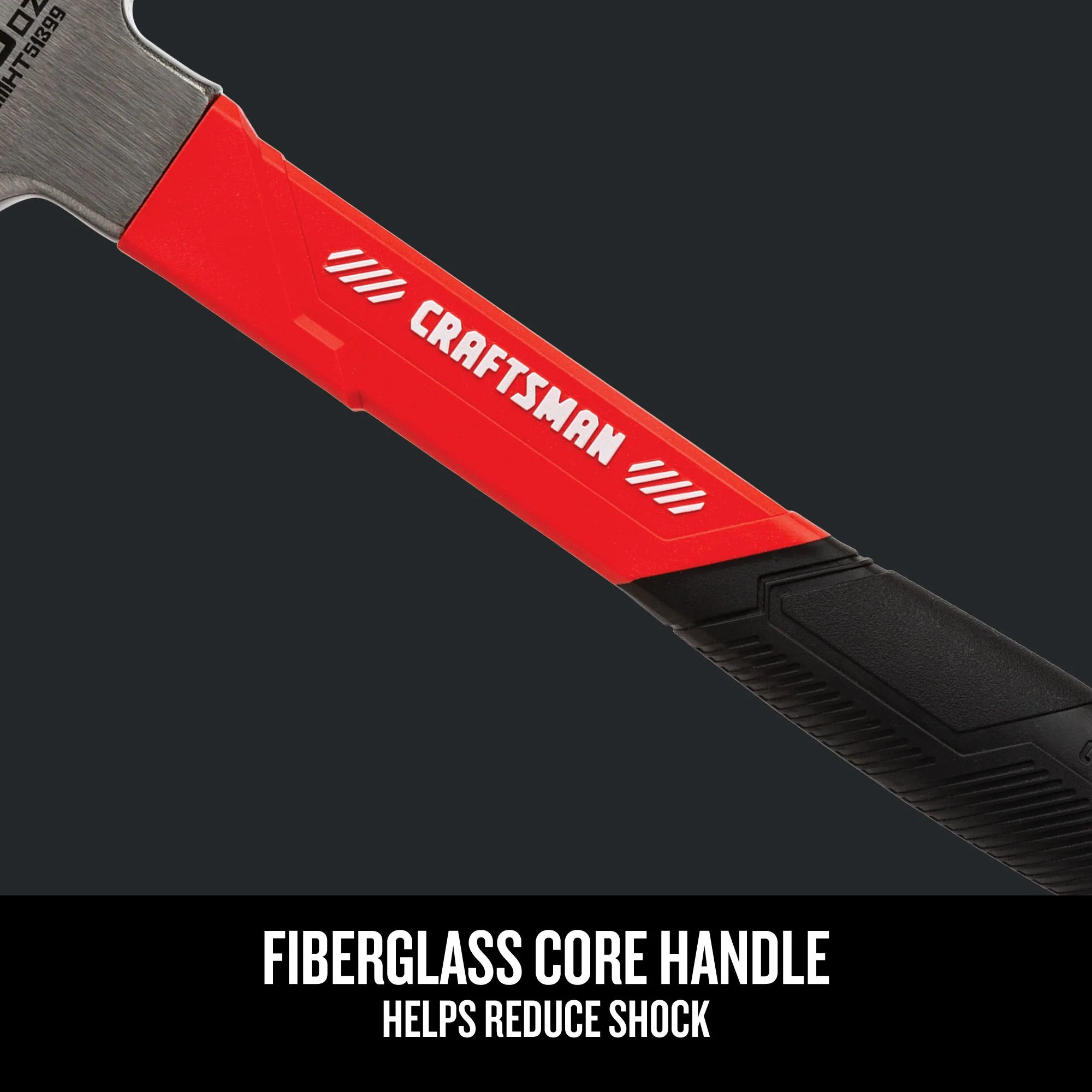 CRAFTSMAN 16-oz Smooth Face Steel Head Fiberglass Claw Hammer - Image 4