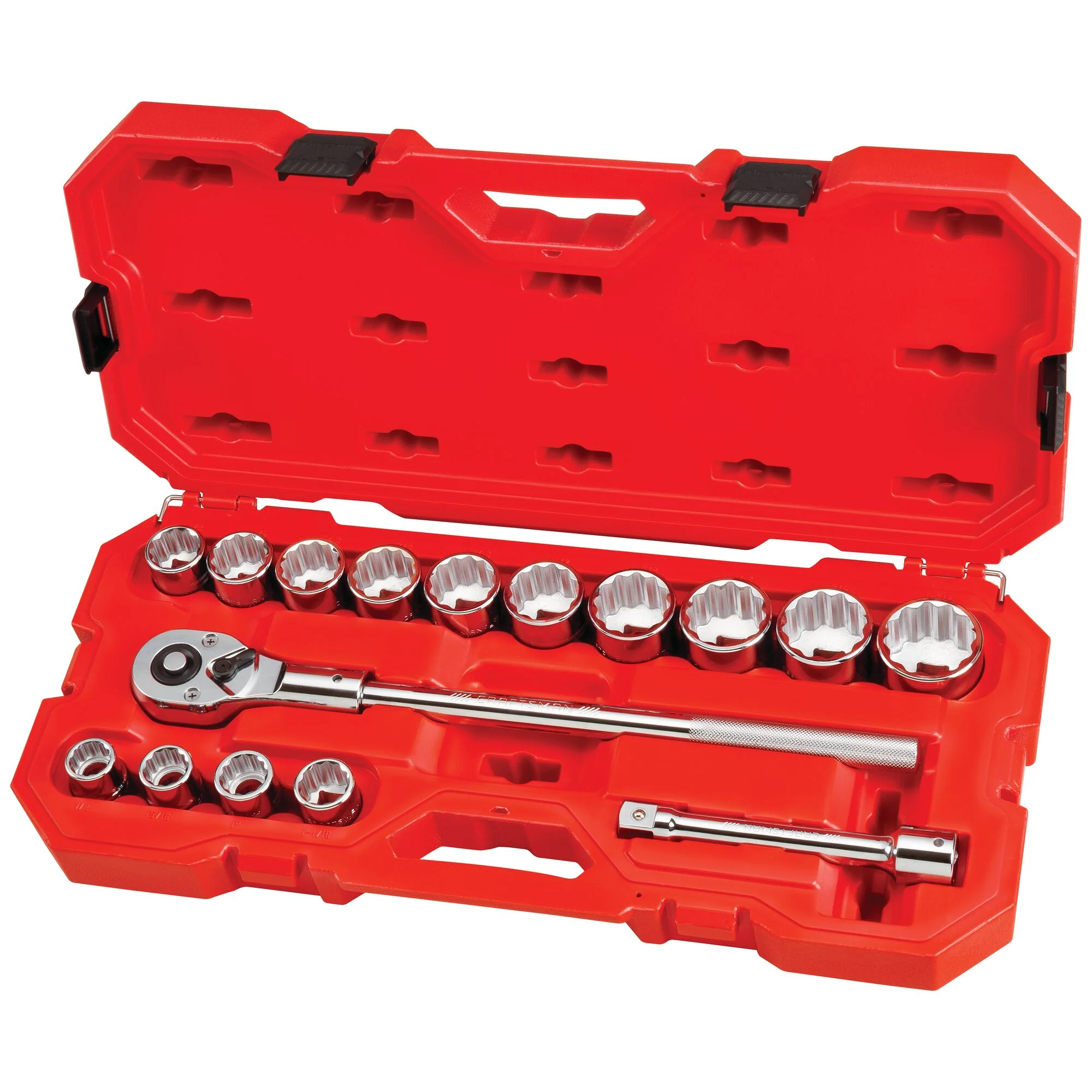 CRAFTSMAN 16-Piece Standard (SAE) 3/4-in Drive 12-Point Shallow Socket Set with Ratchet & Extension - Image 6