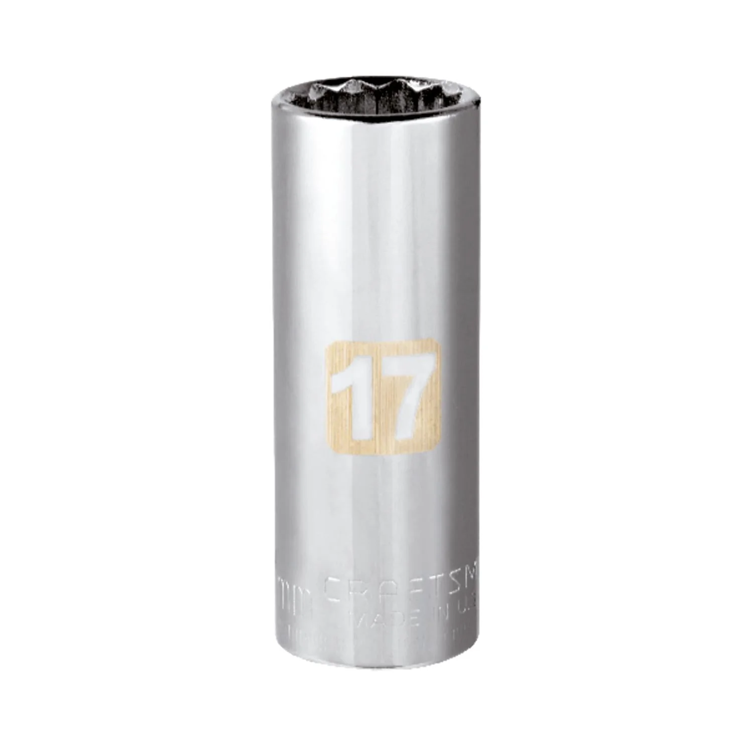 Craftsman 17 mm Metric Deep Socket - 12 Point, Polished Chrome