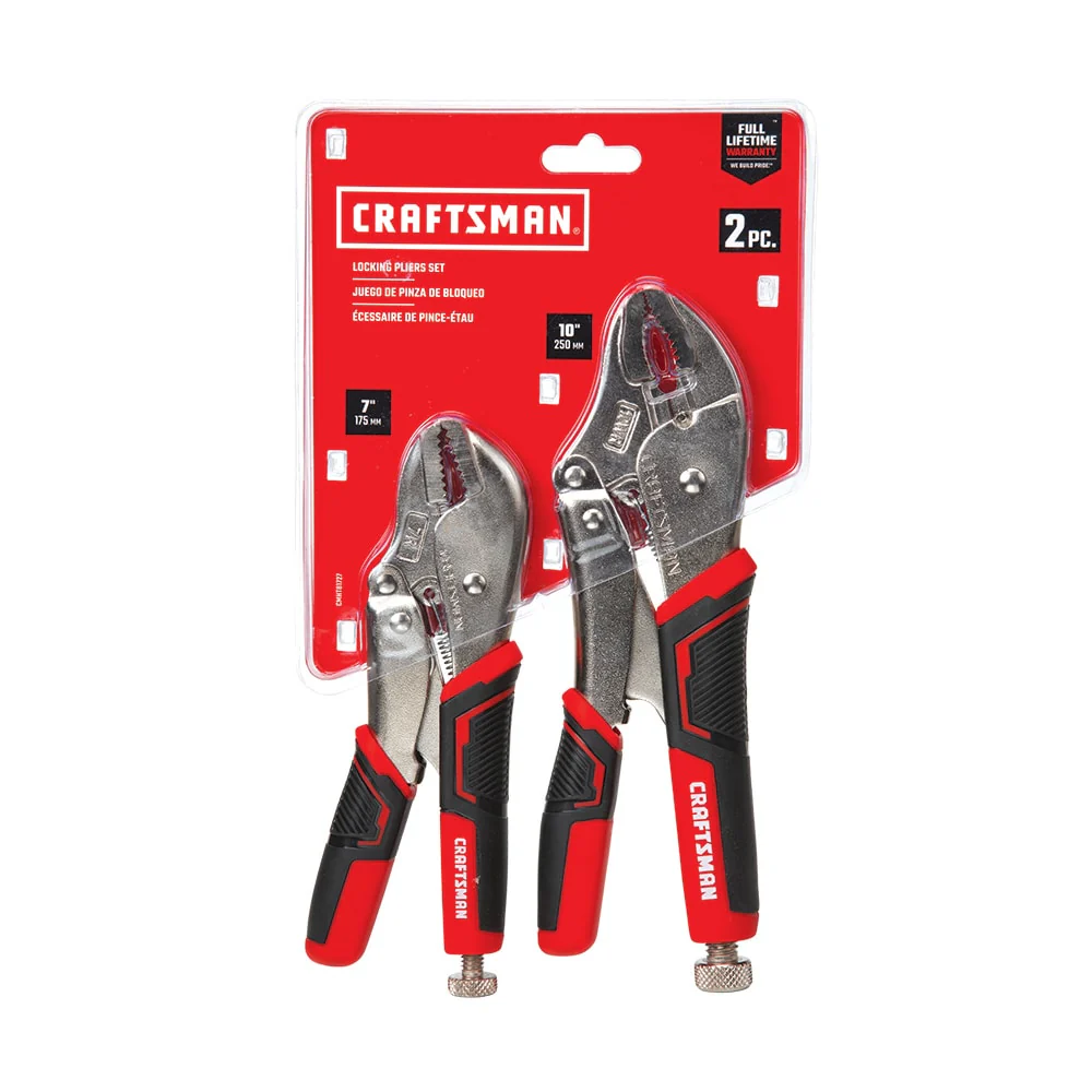 CRAFTSMAN 2‑Pack Locking Plier Set, 10-in and 7-in Straight Jaw - Image 2
