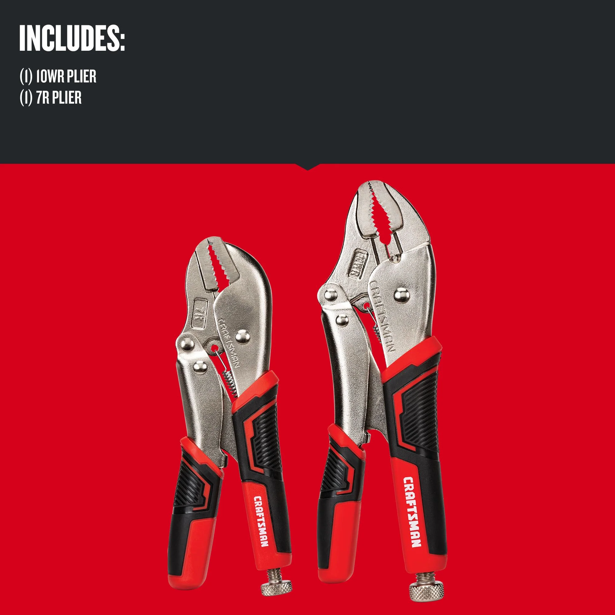 CRAFTSMAN 2‑Pack Locking Plier Set, 10-in and 7-in Straight Jaw - Image 3