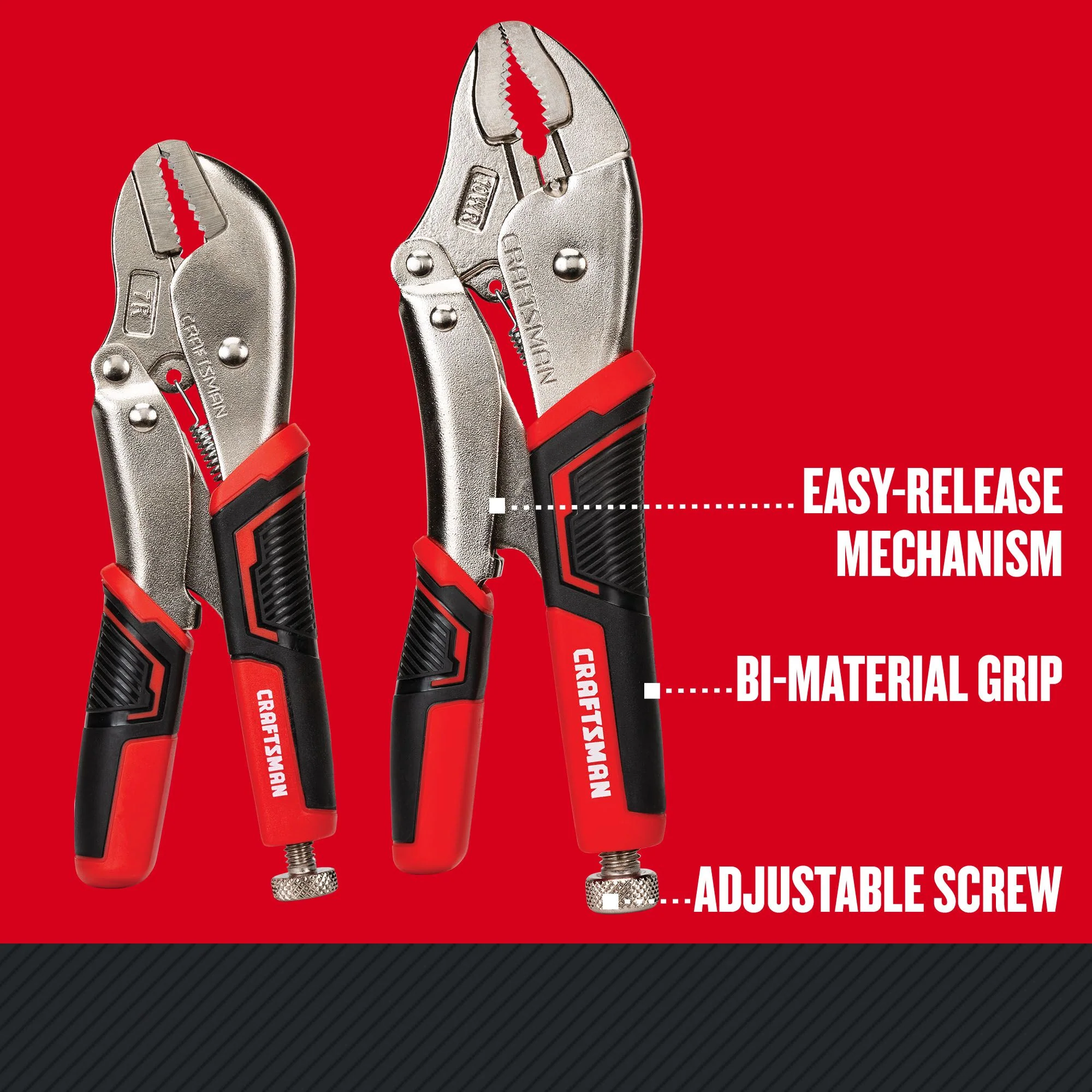 CRAFTSMAN 2‑Pack Locking Plier Set, 10-in and 7-in Straight Jaw - Image 4