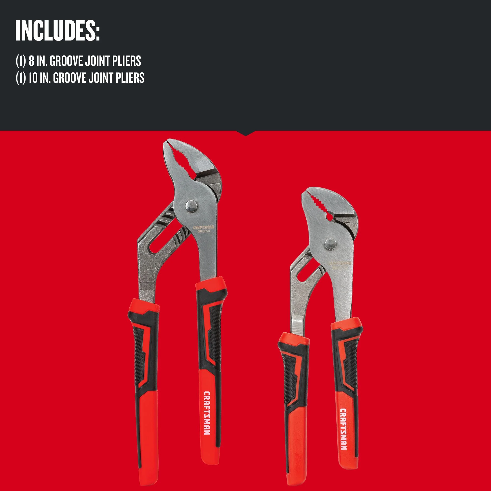 CRAFTSMAN 2-Pack Tongue & Groove Plier Set, 8-in and 10-in - Image 2