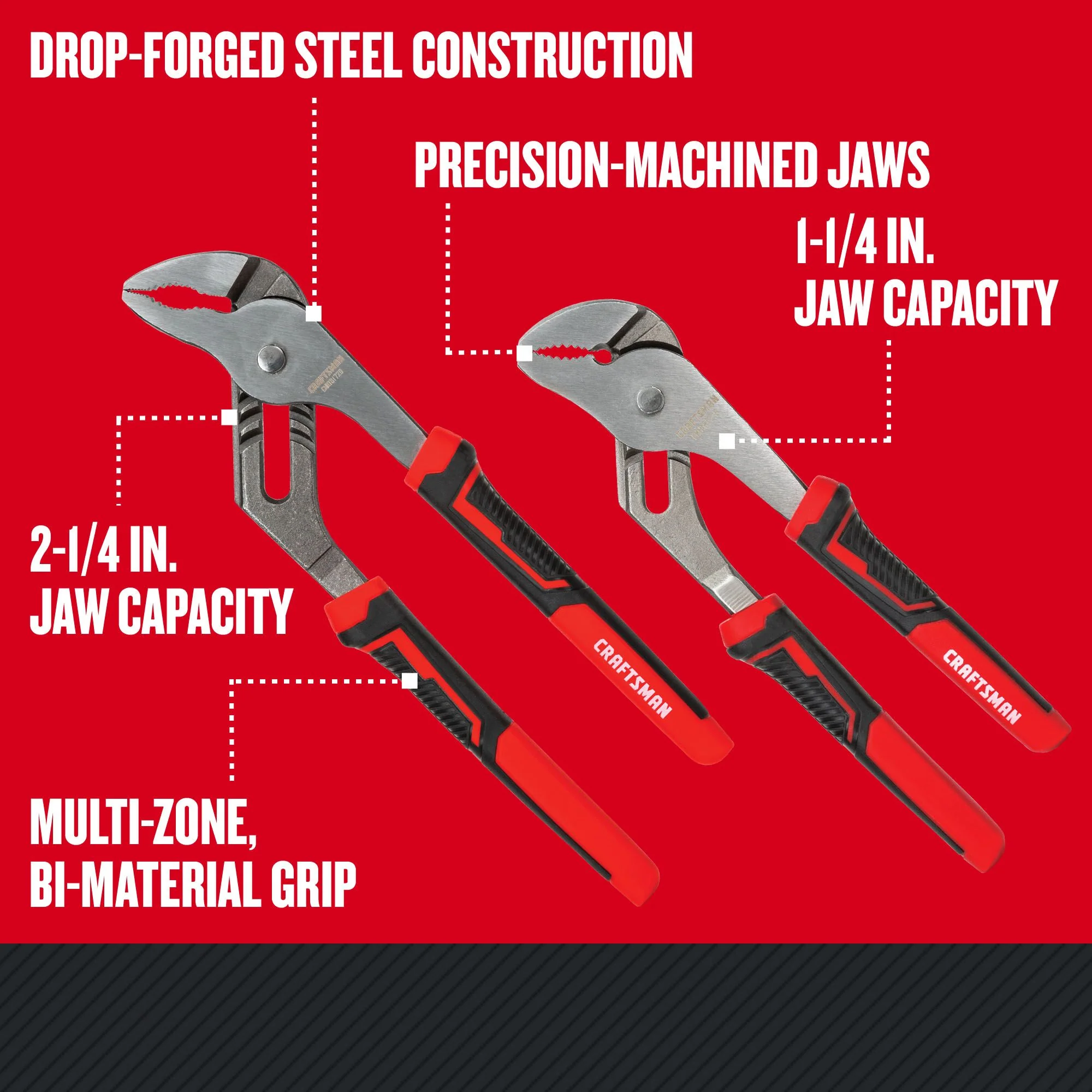 CRAFTSMAN 2-Pack Tongue & Groove Plier Set, 8-in and 10-in - Image 3