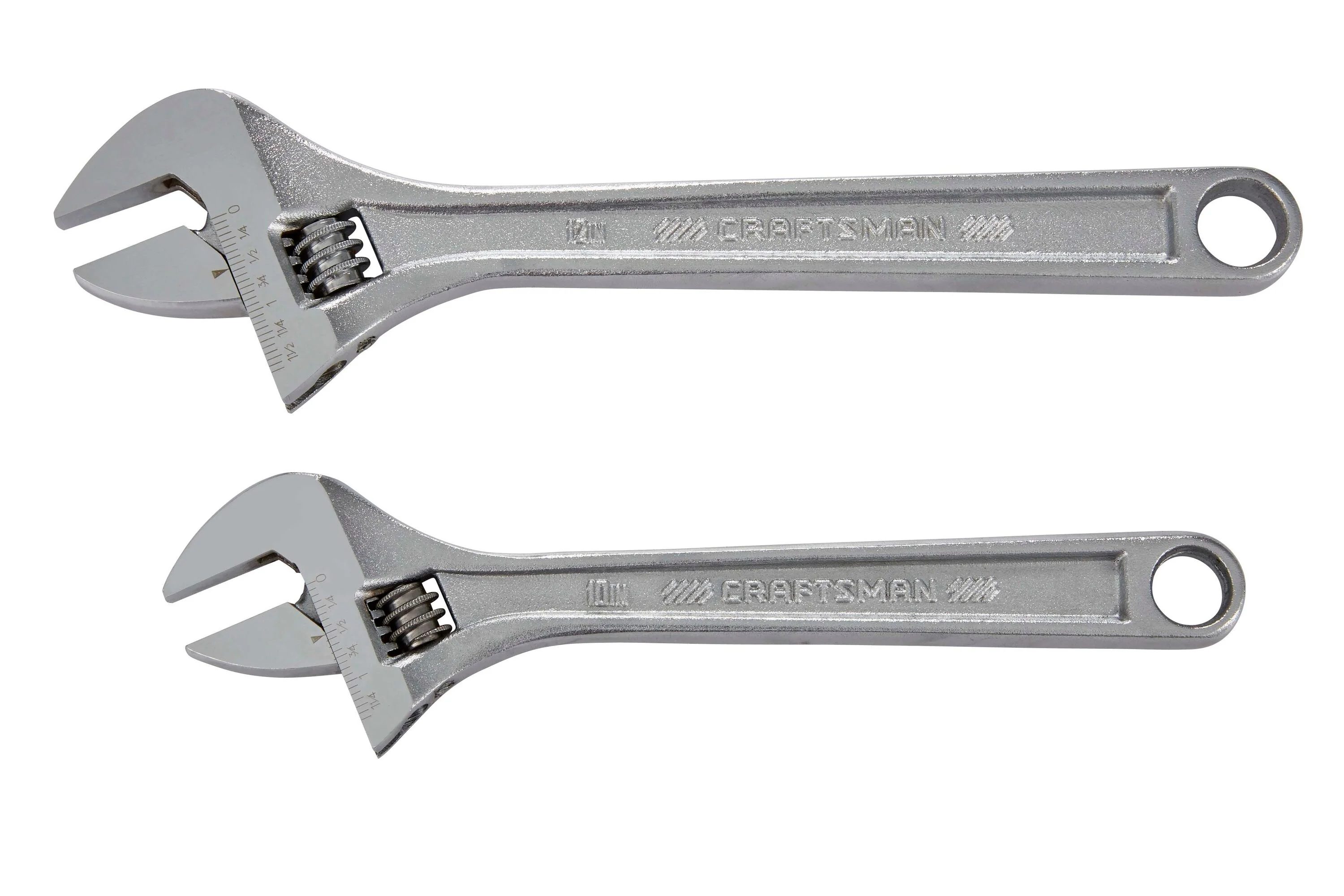 CRAFTSMAN 2-Piece 10-in & 12-in Steel Adjustable Wrench Set, Polished Chrome - Image 3