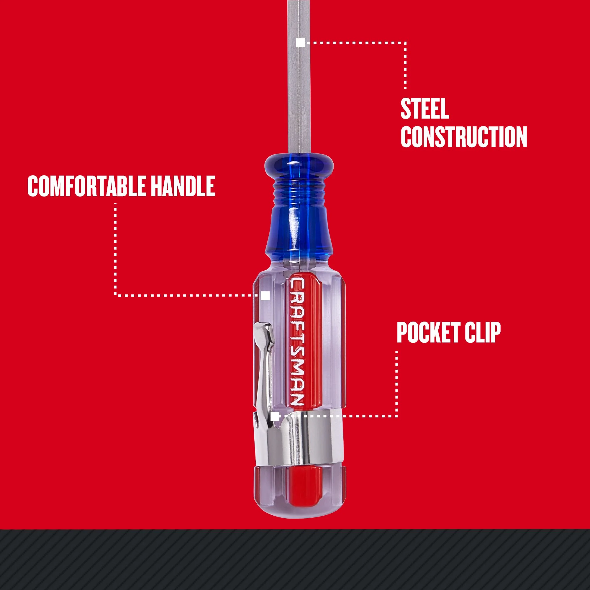 CRAFTSMAN 2-Piece Acetate Handle Pocket Screwdriver Set, 2.5-in (1/8-in Slotted & PH #0) - Image 3
