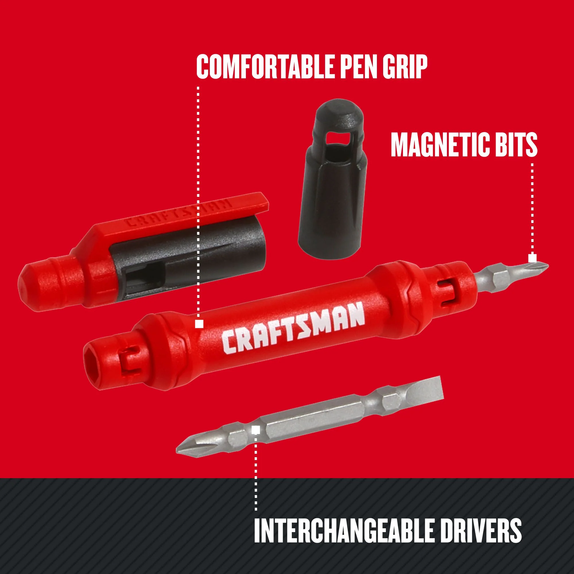 CRAFTSMAN 2-Piece Plastic Handle Magnetic Multi-Bit Screwdriver - Image 2