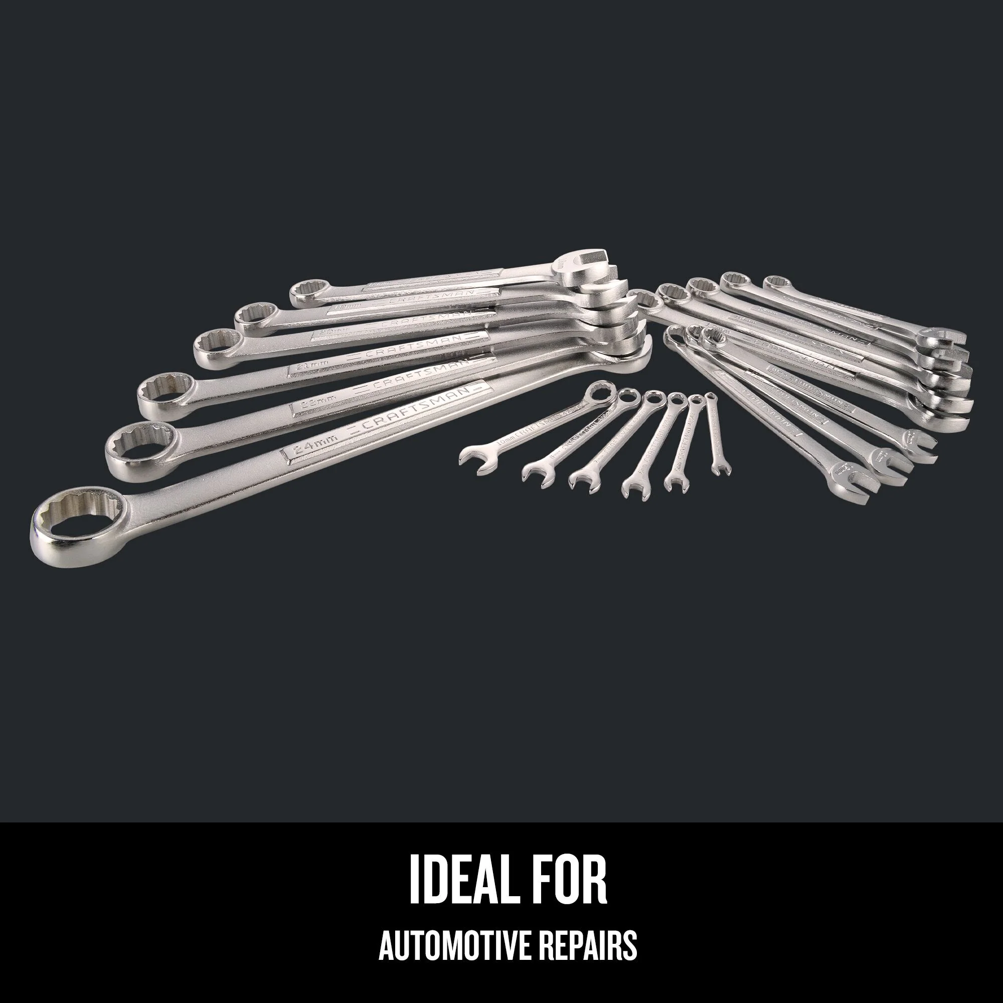 CRAFTSMAN 20-Piece 12-Point Metric Standard Combination Wrench Set - Image 4