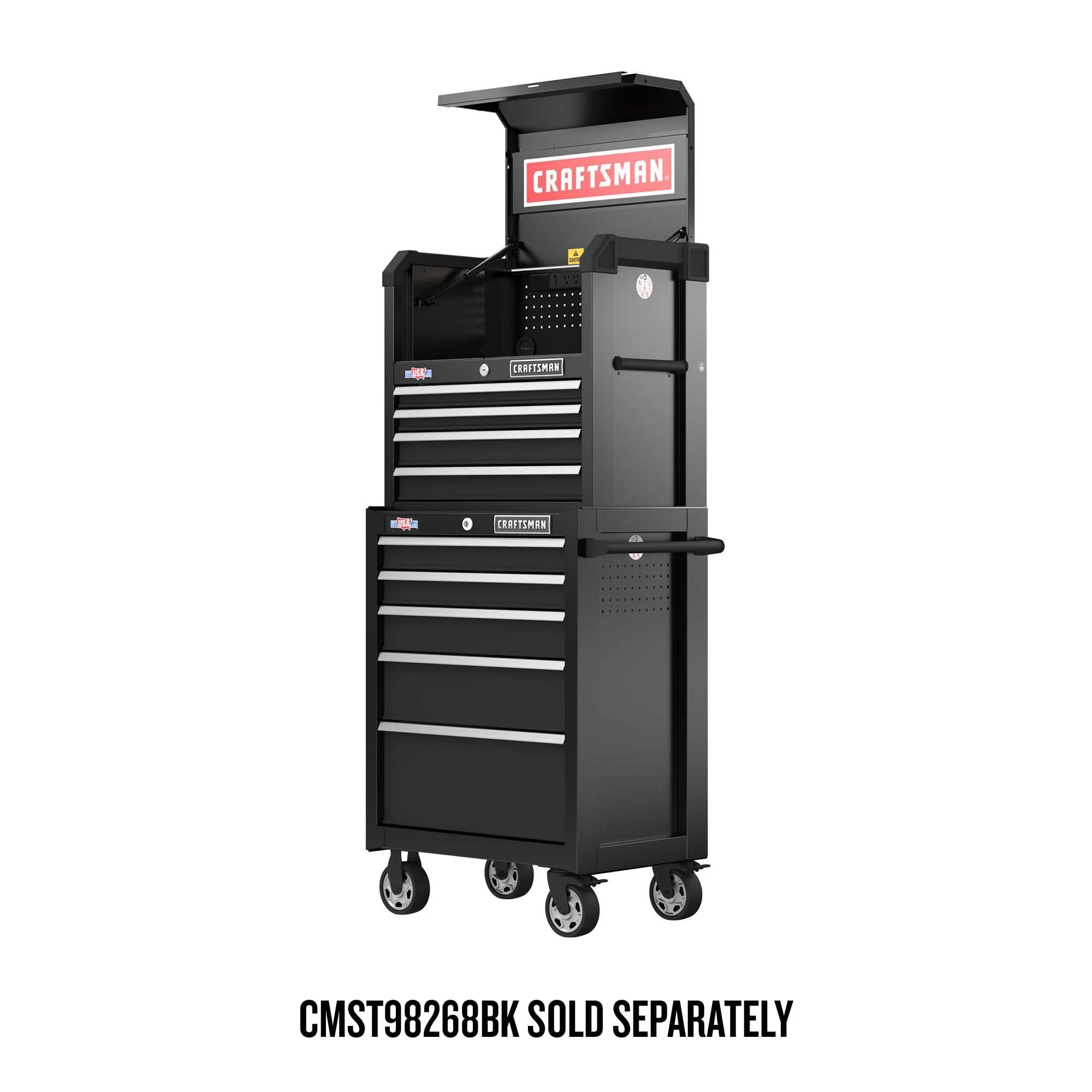CRAFTSMAN 2000 Series 26.68-in W x 24.7-in H x 16.32-in D 4-Drawer Steel Tool Chest (Black) - Image 4