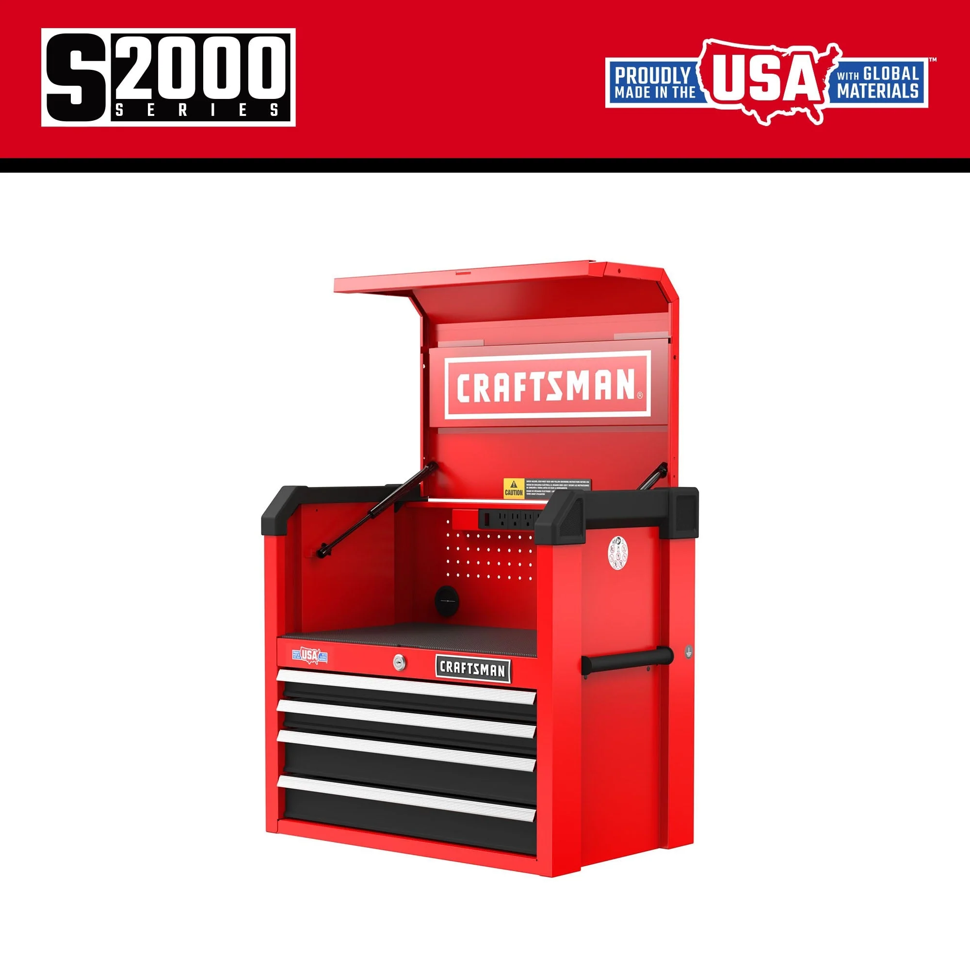 CRAFTSMAN 2000 Series 4-Drawer Steel Tool Chest, Red - Image 3