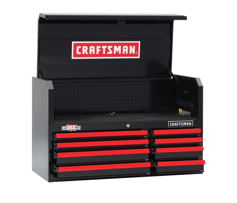 CRAFTSMAN 2000 Series 40.5-in W x 24.5-in H x 18-in D 8-Drawer Steel Tool Chest (Black with Red Trim) - Image 8