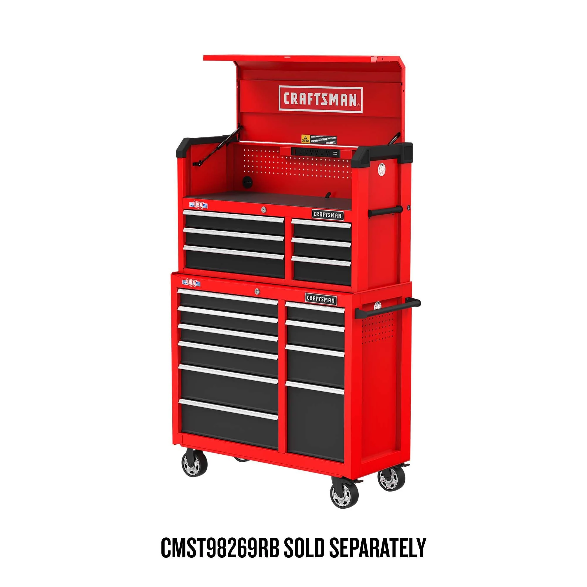 CRAFTSMAN 2000 Series 41.28-in W x 38.05-in H 10-Drawer Steel Rolling Tool Cabinet (Red) - Image 8