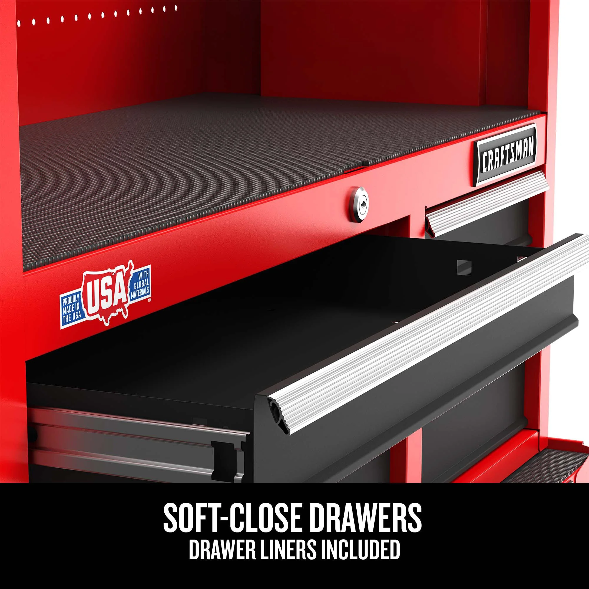 CRAFTSMAN 2000 Series 41-in W x 24.7-in H 6-Drawer Steel Tool Chest (Red) - Image 6
