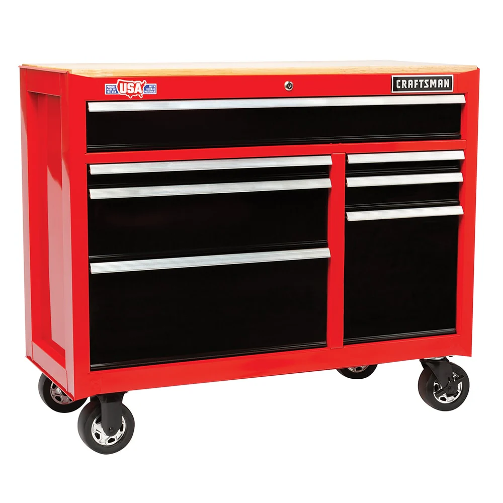 CRAFTSMAN 2000 Series 41-in W x 35-in H 7-Drawer Steel Rolling Tool Cabinet (Red) - Image 4